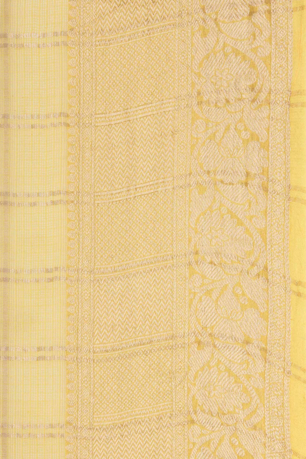 Border image of Yellow Dual Tone Kota Silk Saree with Checked design on the body and Zari Border