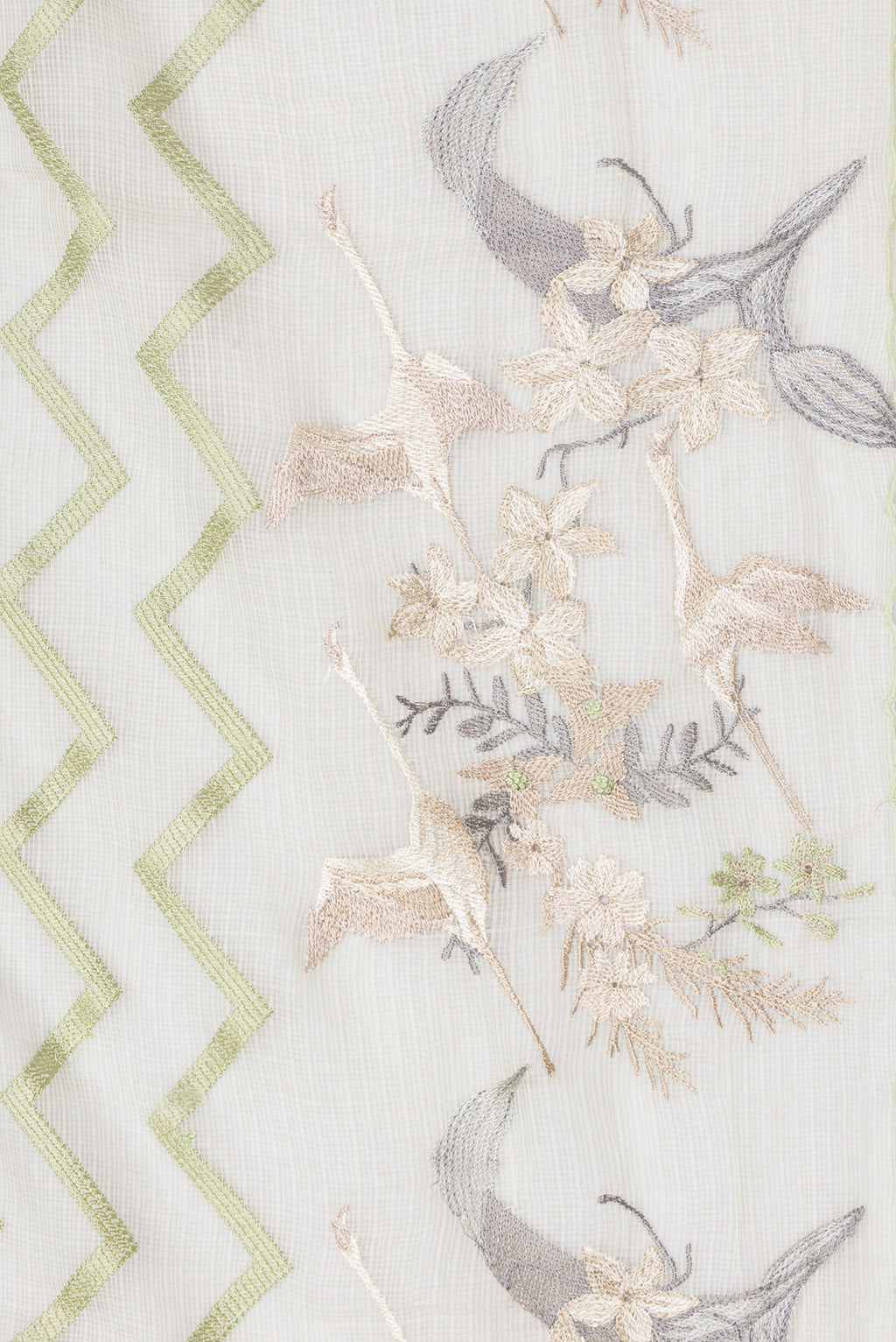 Border image of Pista Green Dual Tone Kota Silk Saree with Embroidery on the body and Embroidery Border. 