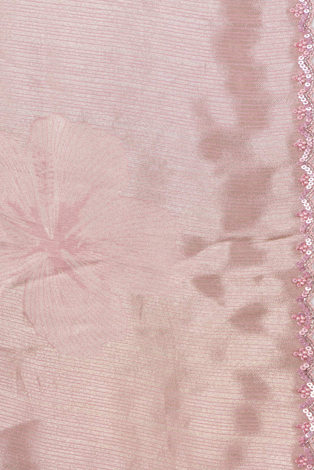 Border image of Pink Dual Tone Mysore Georgette Saree with Zari Brocade on the body and Embroidery Border. 