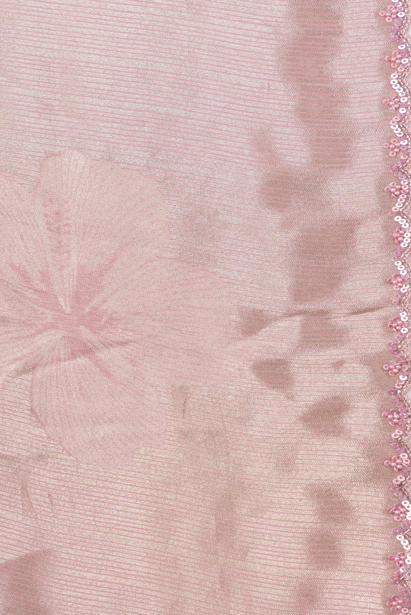 Border image of Pink Dual Tone Mysore Georgette Saree with Zari Brocade on the body and Embroidery Border. 