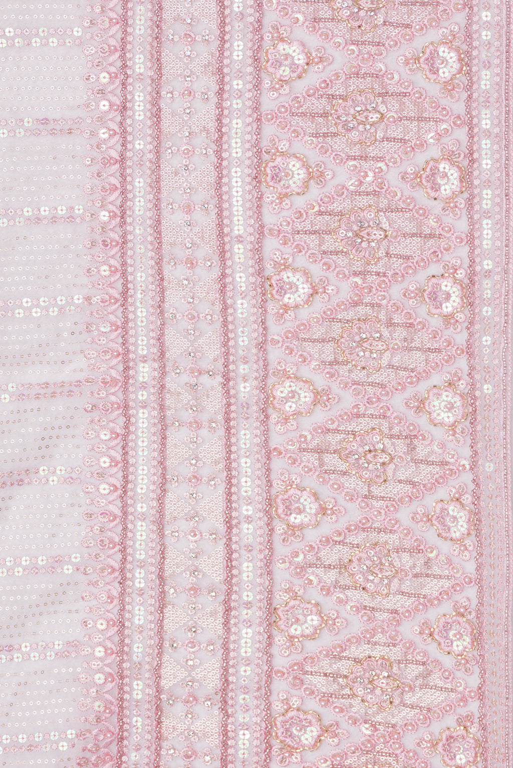 Border image of Pink Dual Tone Organza Silk Saree with Embroidery on the body and Embroidery Border. 