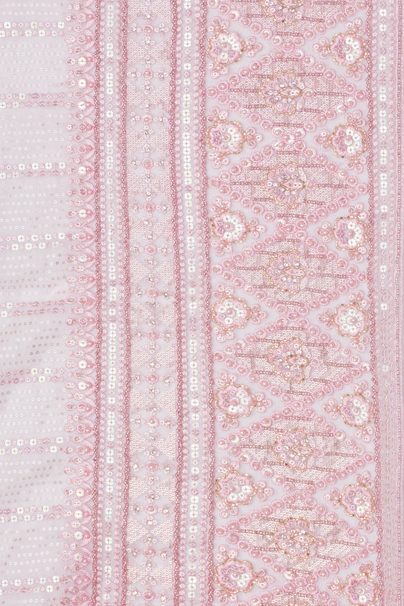 Border image of Pink Dual Tone Organza Silk Saree with Embroidery on the body and Embroidery Border. 