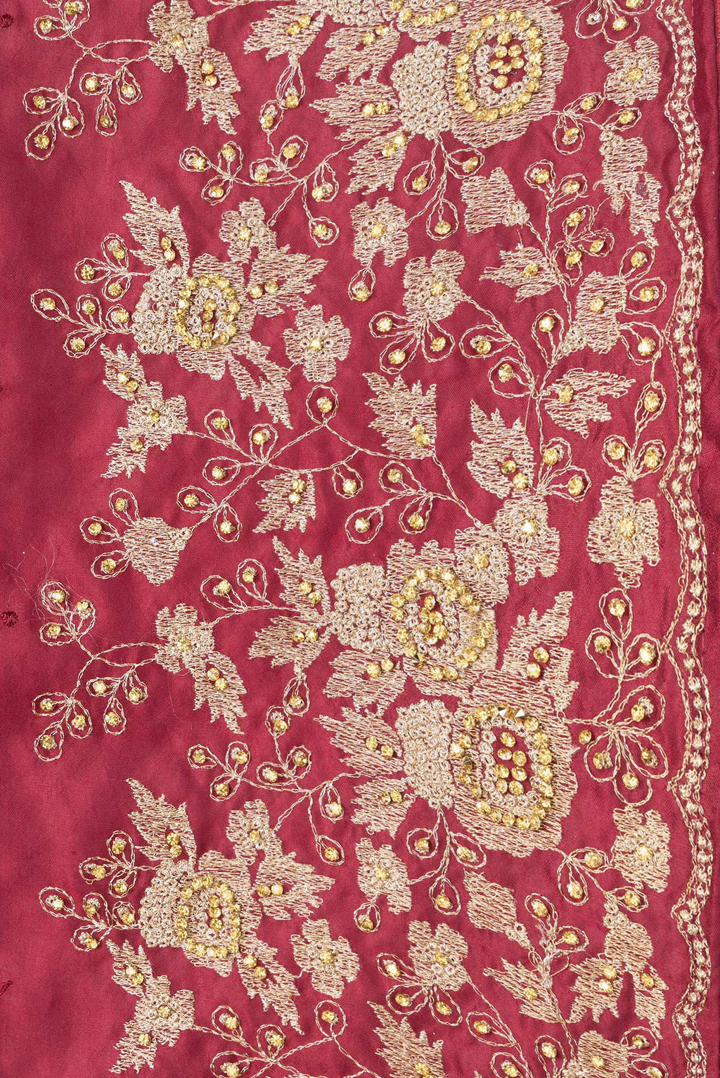 Border image of Maroon Dual Tone Tussar Silk Saree with Embroidery on the body and Embroidery Border. 