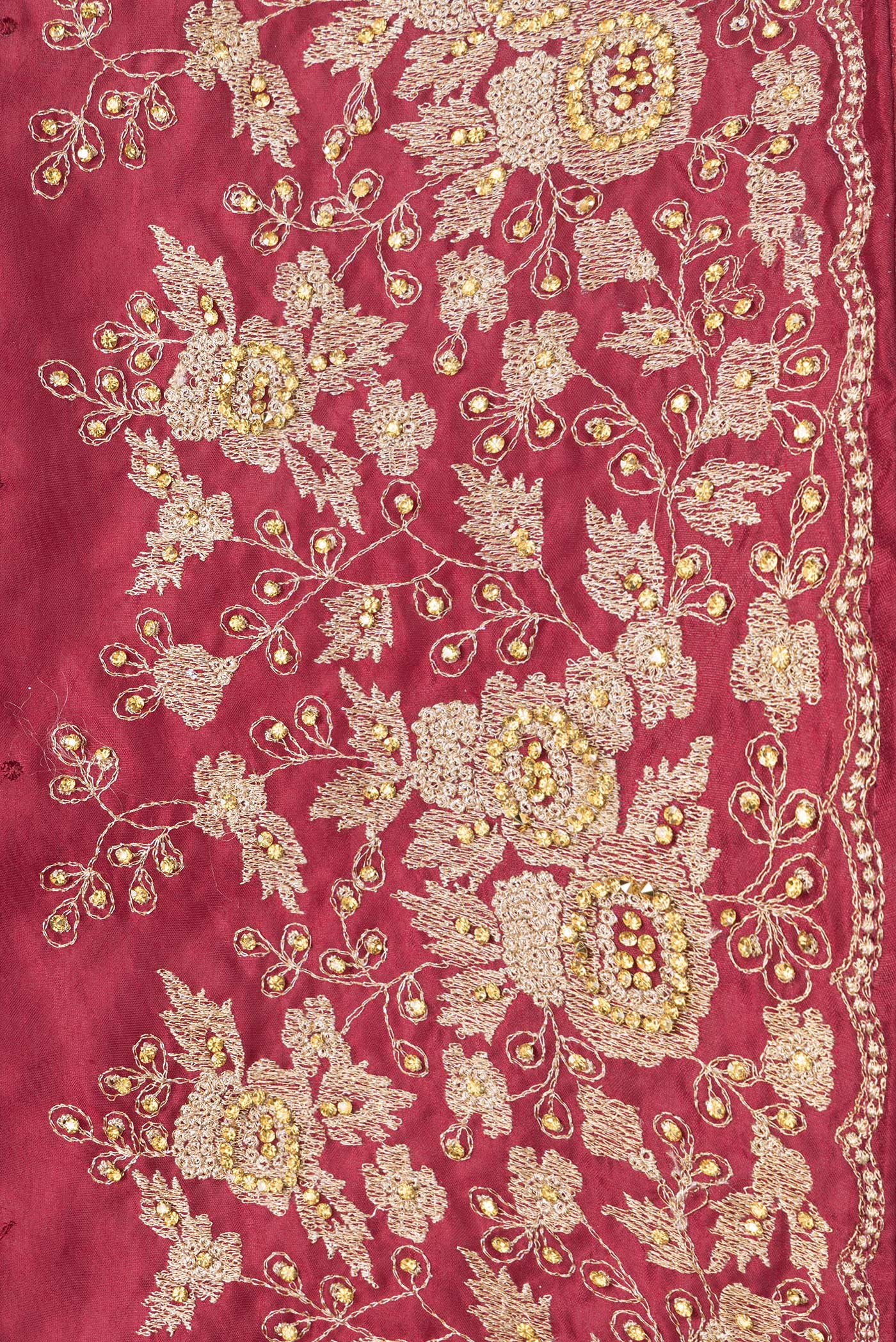Border image of Maroon Dual Tone Tussar Silk Saree with Embroidery on the body and Embroidery Border. 