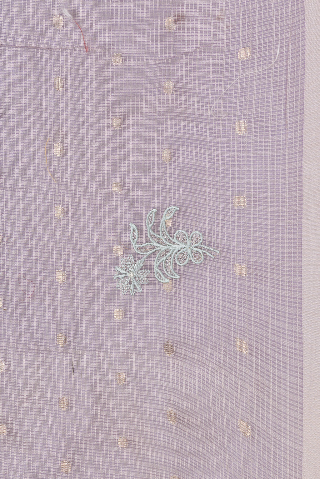 Border image of Lavender Dual Tone Kota Silk Saree with Embroidery on the body and Without Border. 