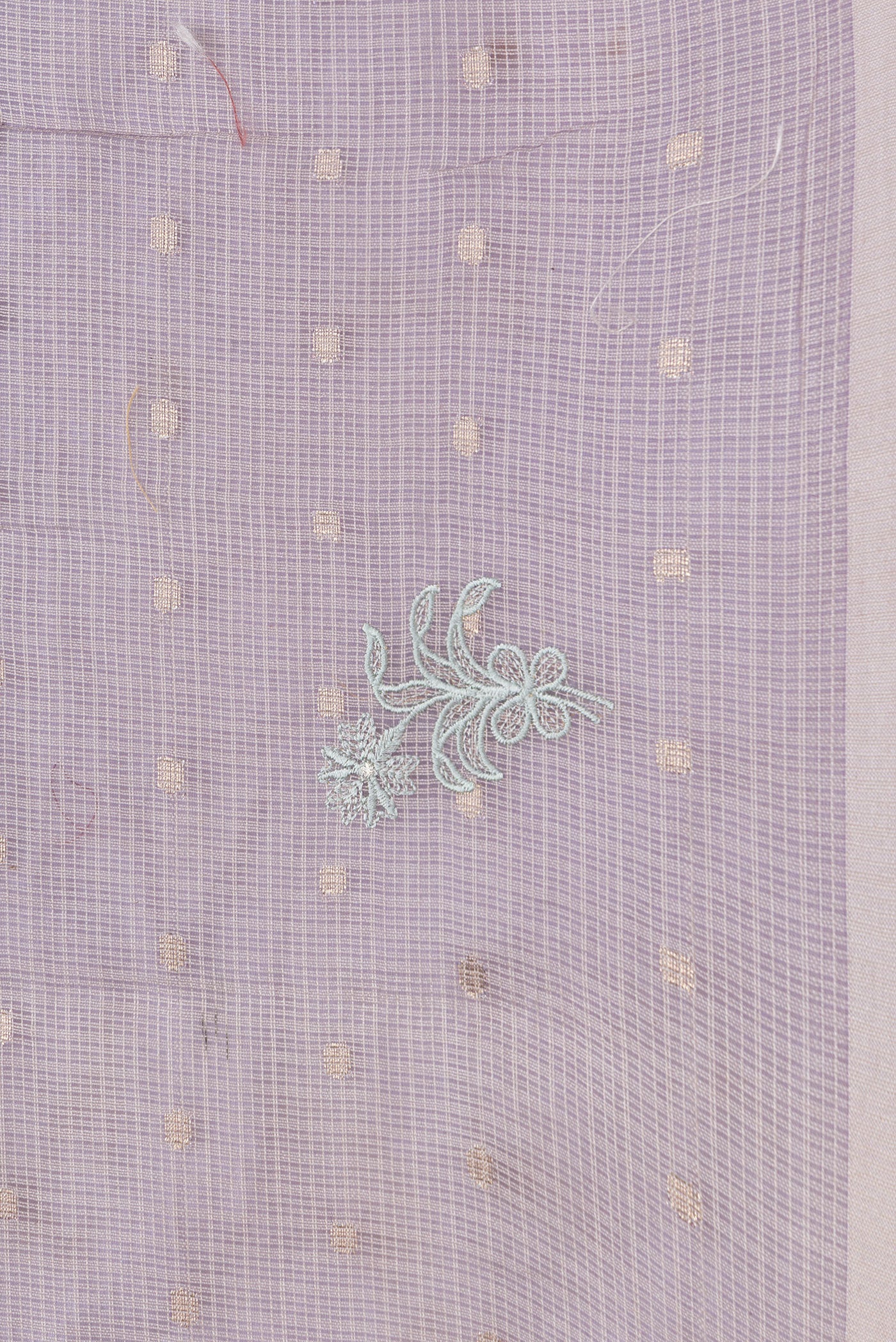 Border image of Lavender Dual Tone Kota Silk Saree with Embroidery on the body and Without Border. 