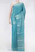 Sky Blue Dual Tone Tussar Silk Saree with Zari Brocade on the body and Zari Border.  displayed on a mannequin