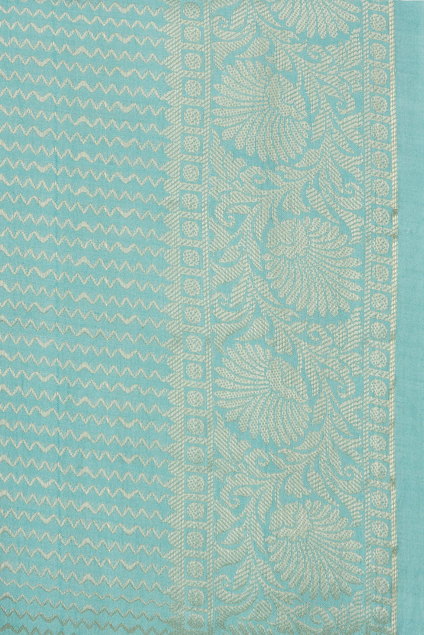 Border image of Sky Blue Dual Tone Tussar Silk Saree with Zari Brocade on the body and Zari Border. 