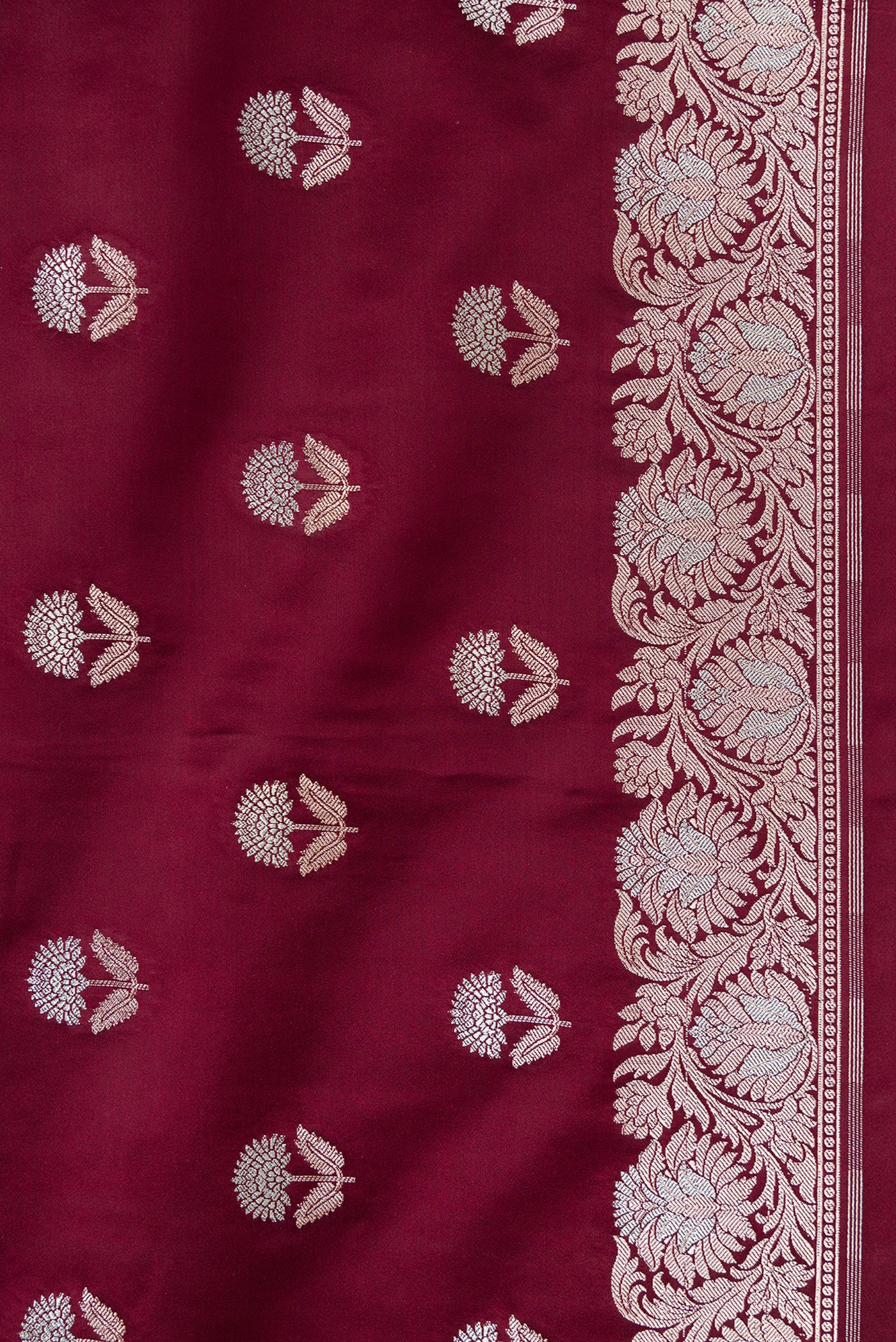 Border image of Coffee Brown Dual Tone Blended Banarasi Silk Saree with Zari Butta on the body and Zari Border. 