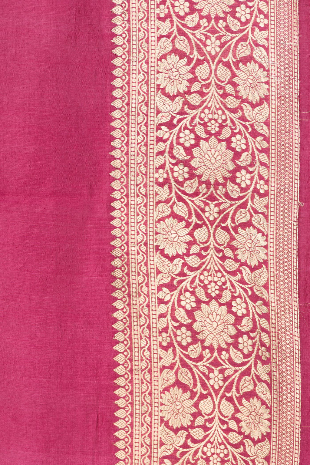 Border image of Pink Dual Tone Tussar Silk Saree with Zari Butta on the body and Zari Border. 