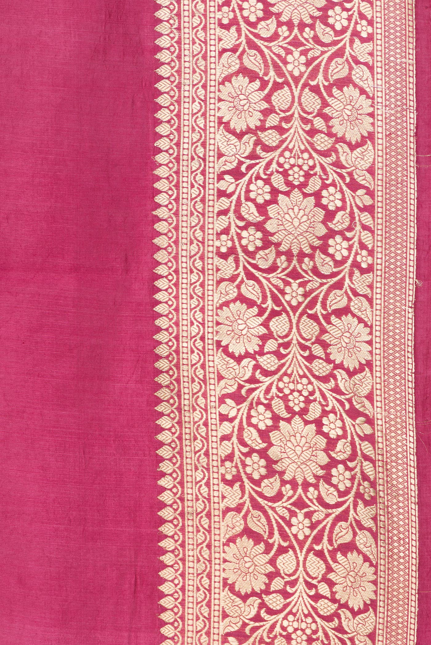 Border image of Pink Dual Tone Tussar Silk Saree with Zari Butta on the body and Zari Border. 