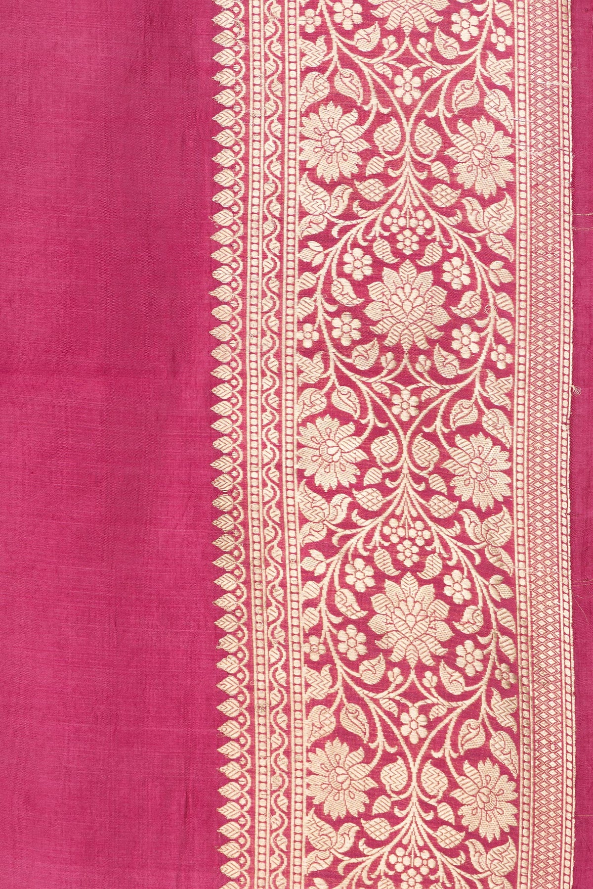 Border image of Pink Dual Tone Tussar Silk Saree with Zari Butta on the body and Zari Border. 