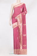 Pink Dual Tone Tussar Silk Saree with Zari Butta on the body and Zari Border.  displayed on a mannequin
