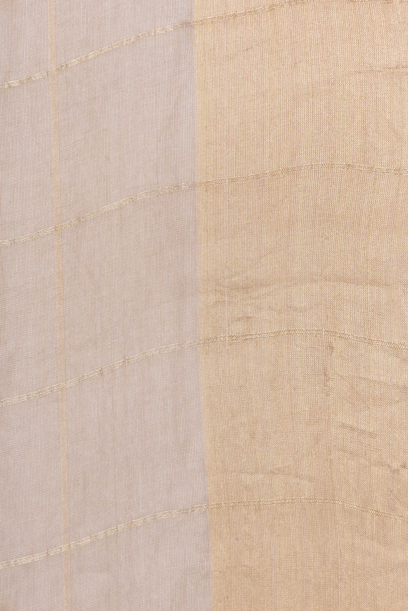 Border image of Gold Dual Tone Organza Silk Saree with Checked design on the body and Zari Border. 