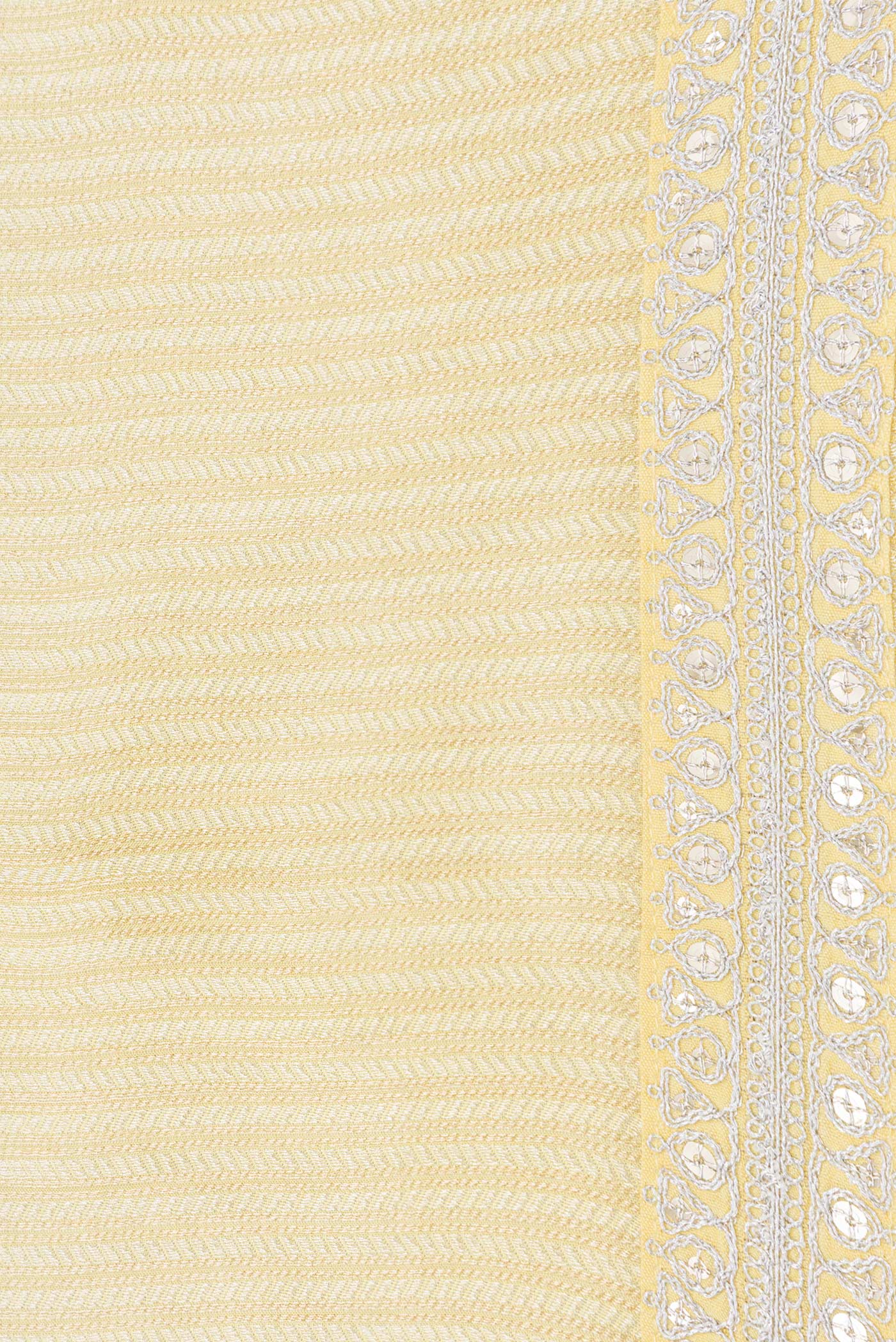 Border image of Yellow Dual Tone Mysore Georgette Saree with Zari Brocade on the body and Embroidery Border. 