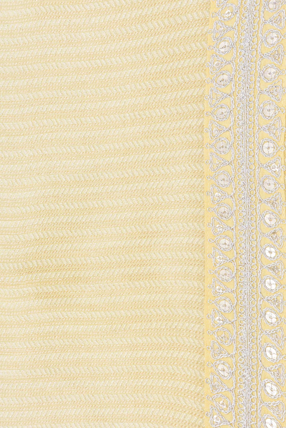 Border image of Yellow Dual Tone Mysore Georgette Saree with Zari Brocade on the body and Embroidery Border. 