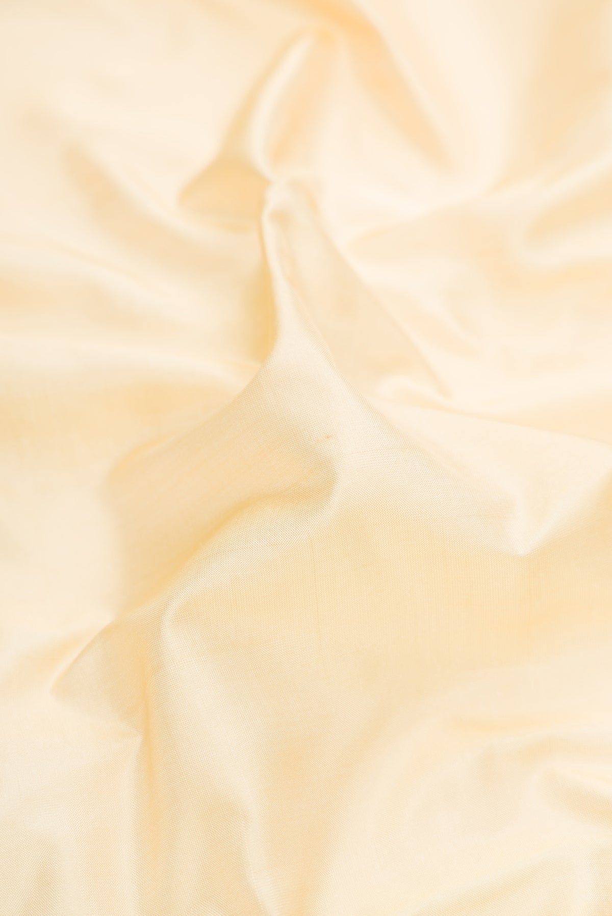 Close up of Sandal Kanchipuram Silk Saree with Plain Body and Zari Border.  displaying folds