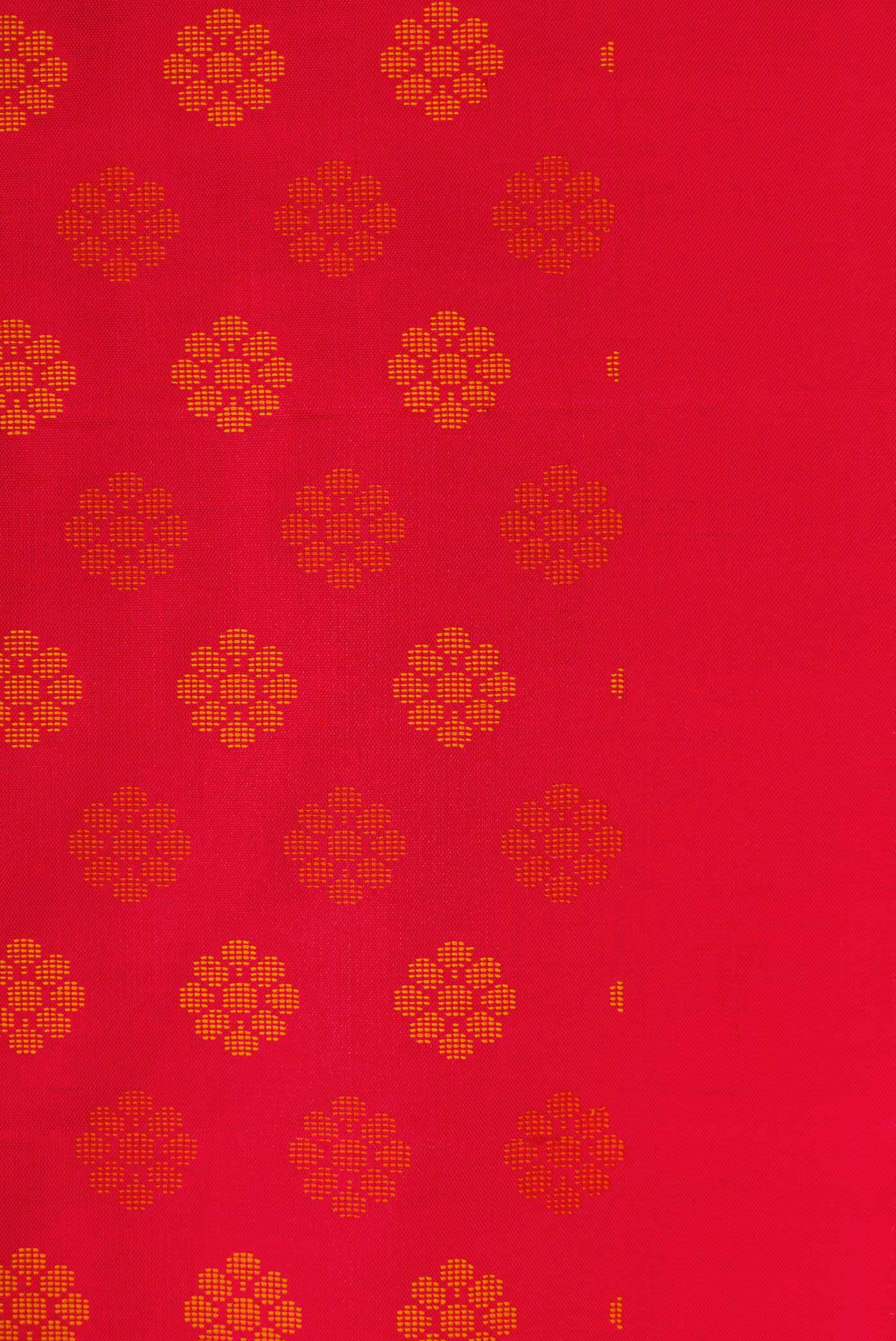 Border image of Red Dual Tone Soft Silk Saree with Thread Butta on the body and Plain Border. 