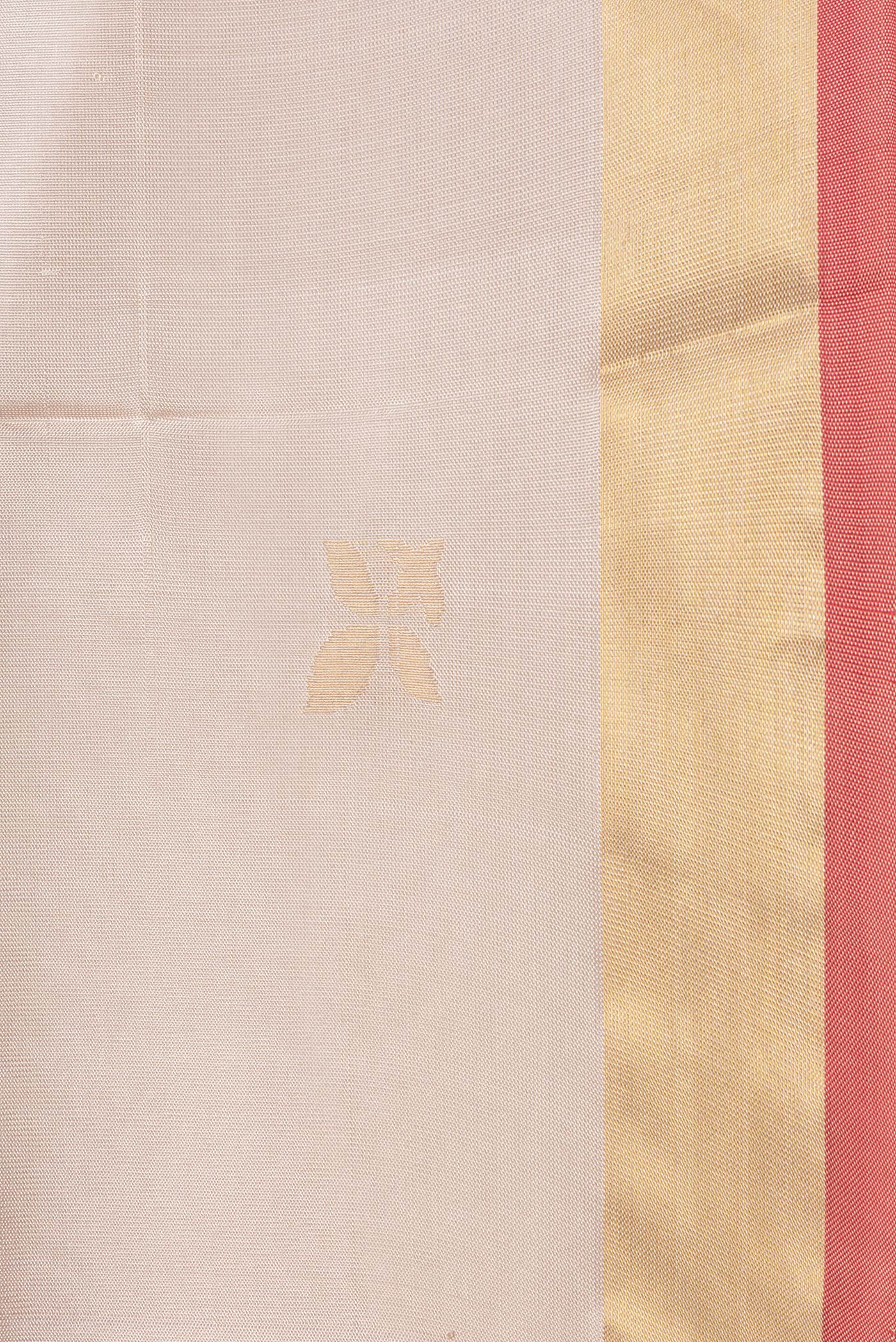 Border image of Beige Dual Tone Uppada Silk Saree with Zari And Thread Butta on the body and Zari Border. 