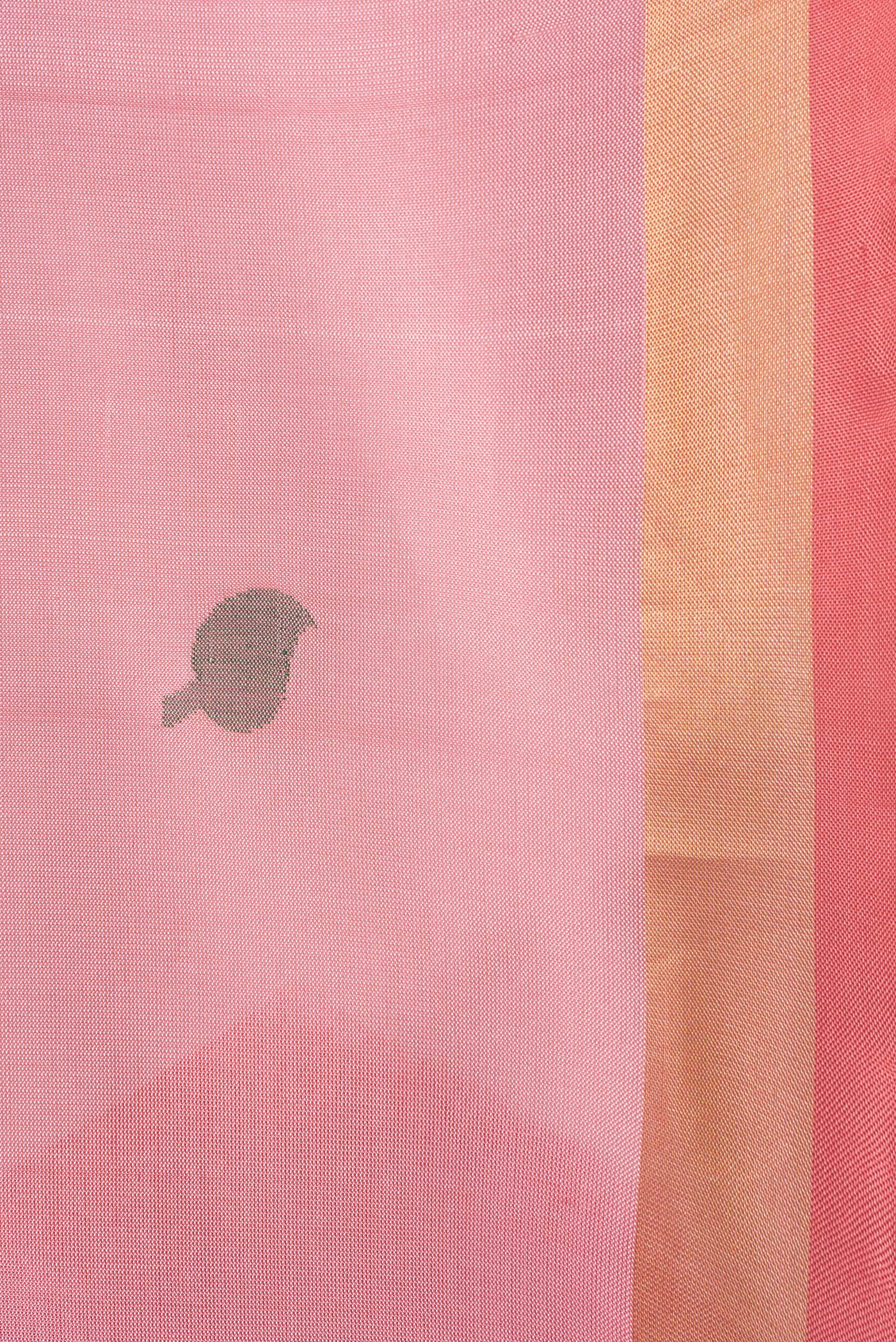 Border image of Pink Dual Tone Uppada Silk Saree with Zari And Thread Butta on the body and Zari Border. 