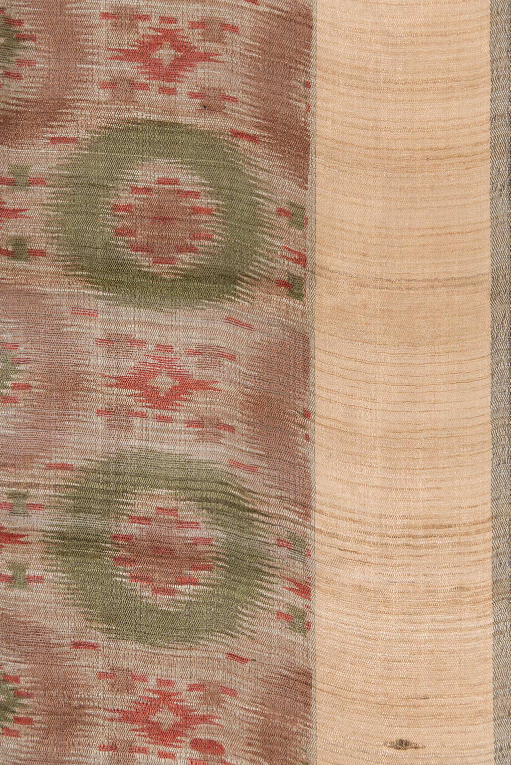 Border image of Dark Beige Dual Tone Tussar Silk Saree with Printed design on the body and Zari Border. 