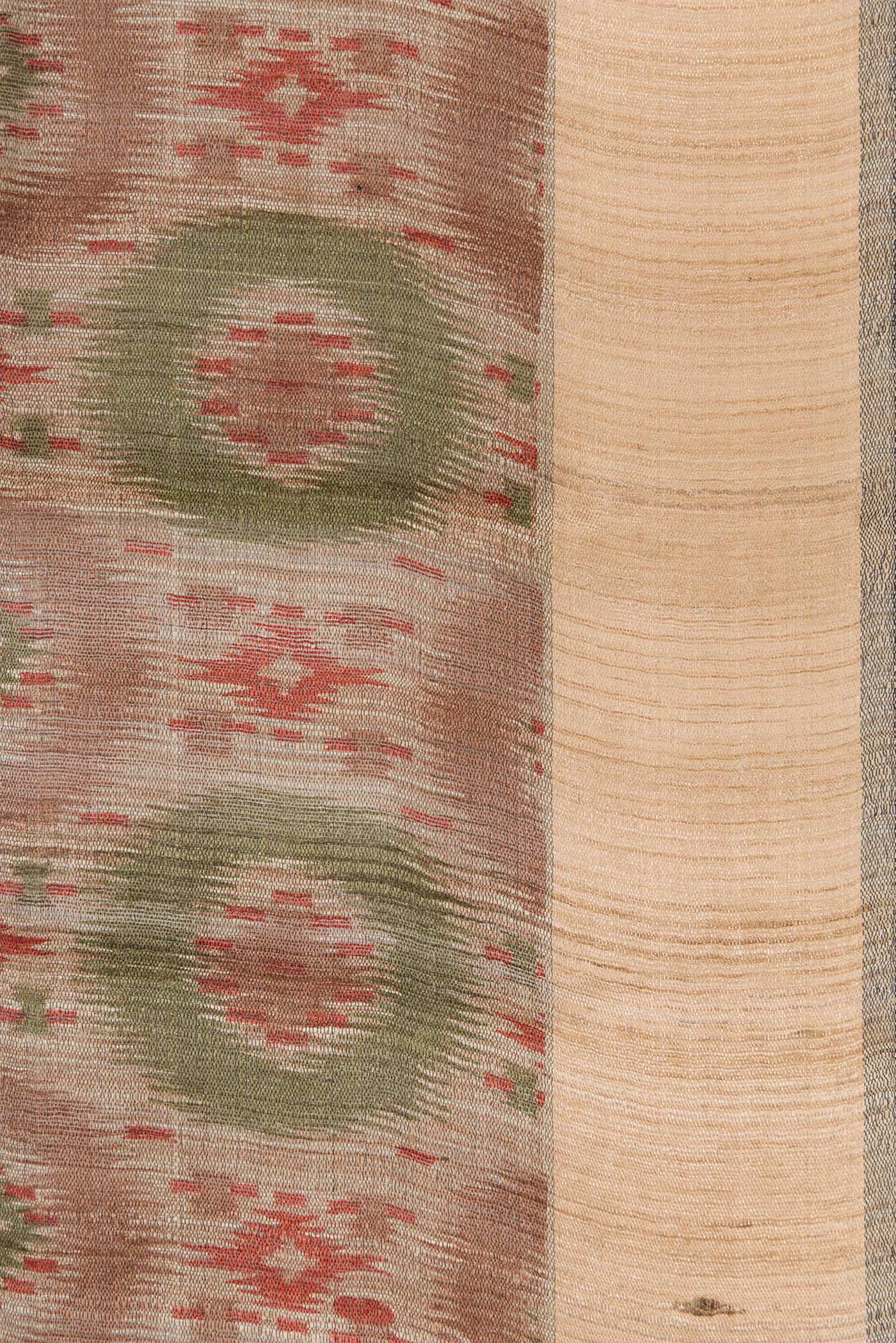 Border image of Dark Beige Dual Tone Tussar Silk Saree with Printed design on the body and Zari Border. 