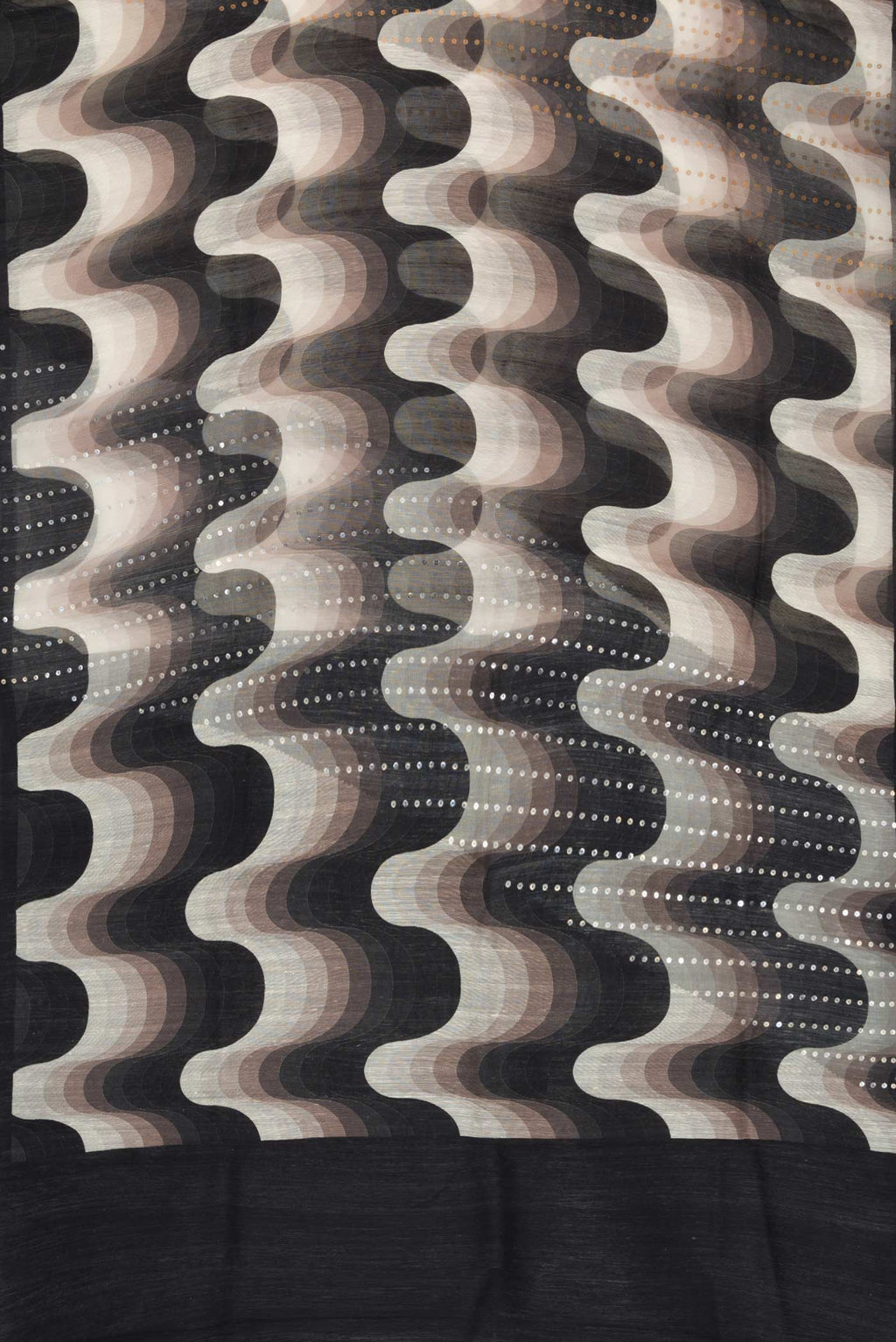 Flat view of Black Dual Tone Tussar Silk Saree with Embroidery on the body and Without Border