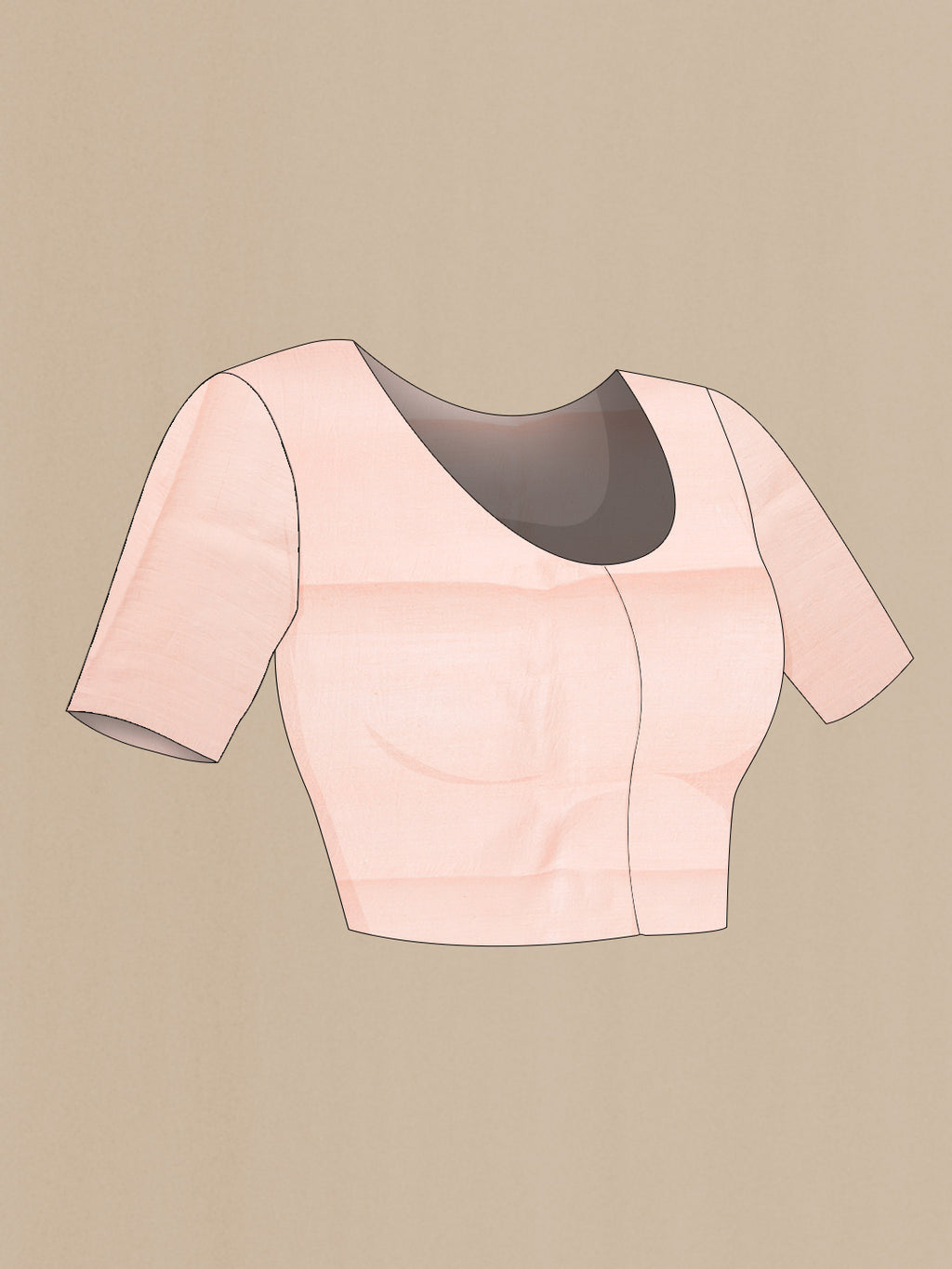 Close up image of the blouse of Rose pink Dual Tone Tussar Silk Saree with Embroidery on the body and Without Border