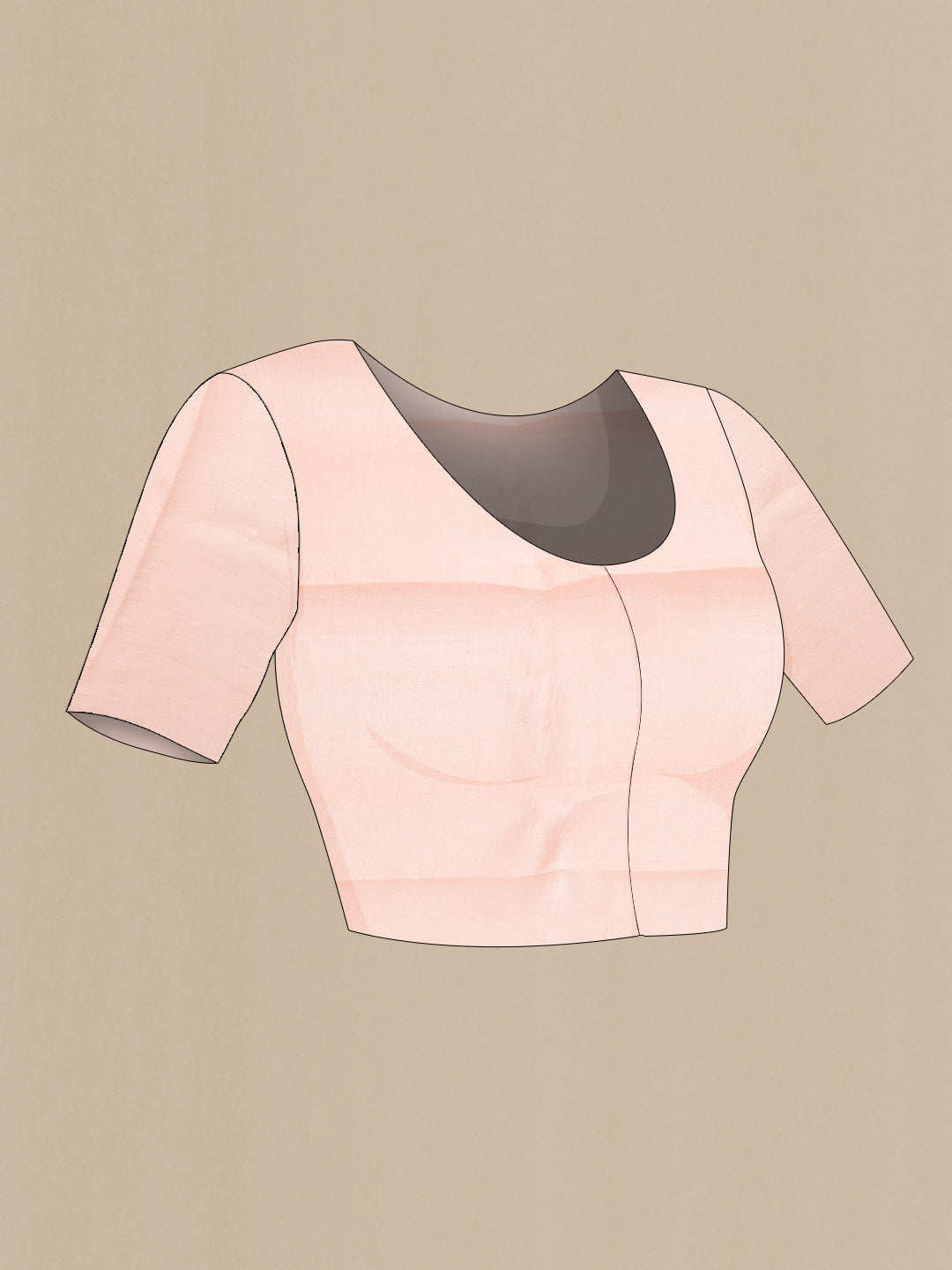 Close up image of the blouse of Rose pink Dual Tone Tussar Silk Saree with Embroidery on the body and Without Border