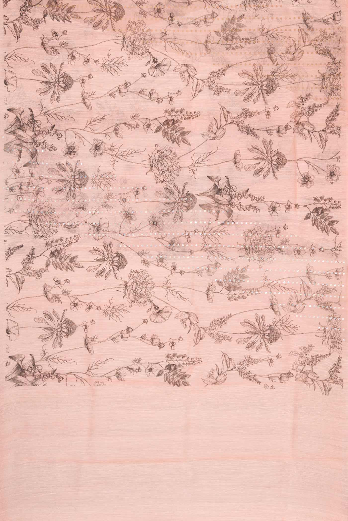Flat view of Rose pink Dual Tone Tussar Silk Saree with Embroidery on the body and Without Border