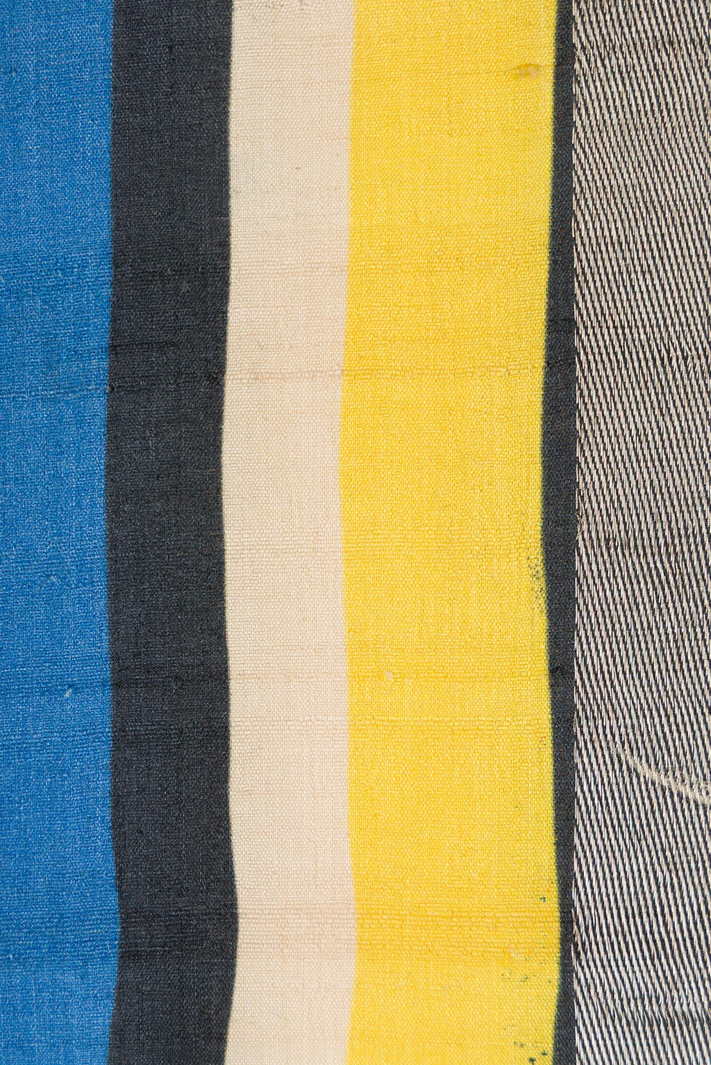 Border image of Parrot Green,Blue and Black Color Tussar Silk Saree with Stripes on the body and Zari Border. 