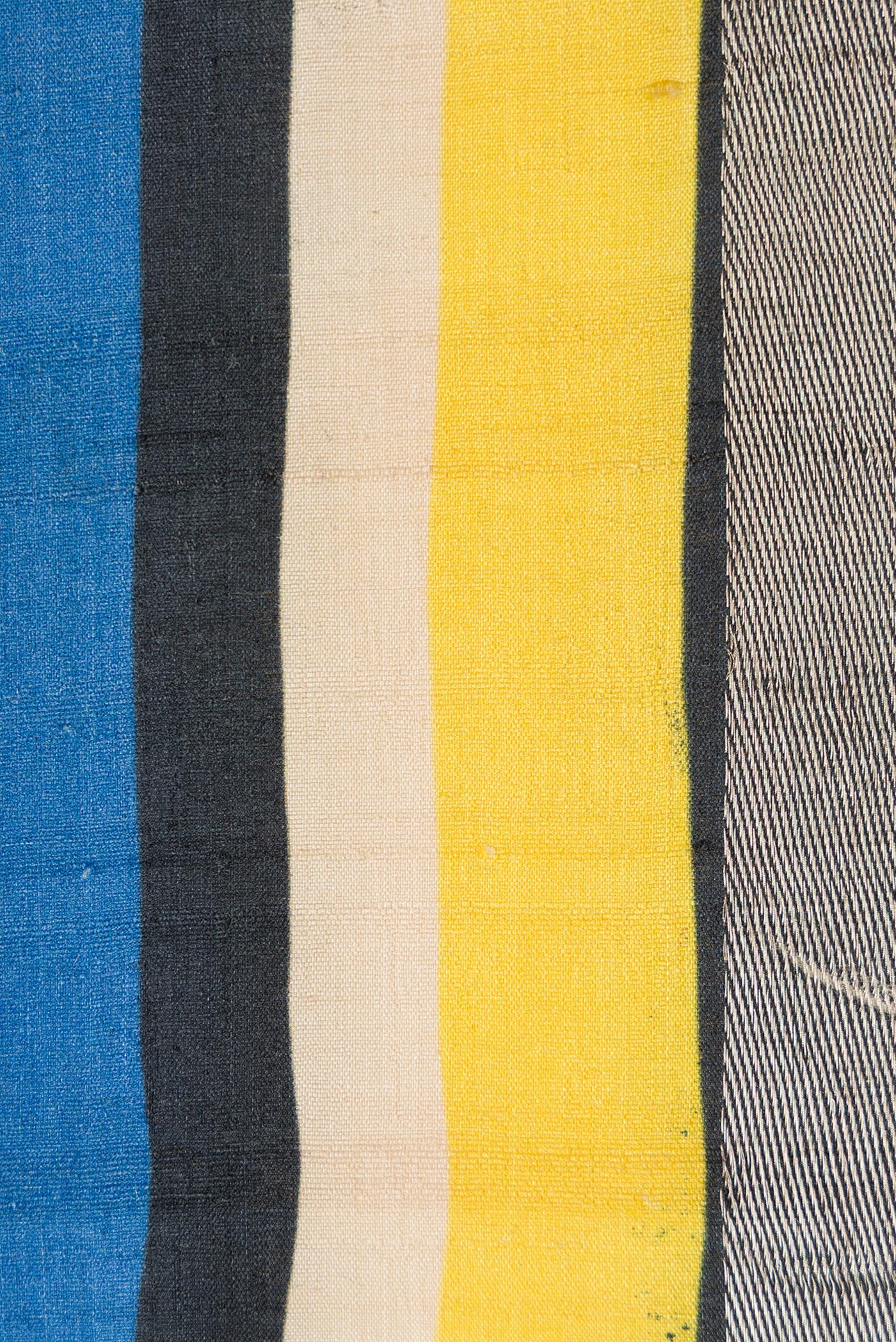 Border image of Parrot Green,Blue and Black Color Tussar Silk Saree with Stripes on the body and Zari Border. 