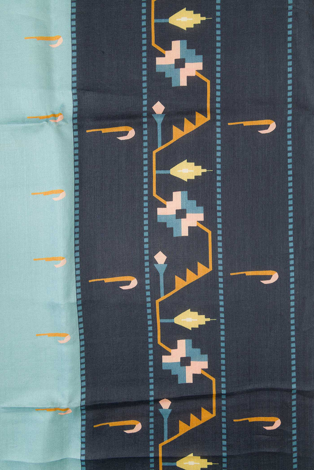 Border image of Grey Dual Tone Tussar Silk Saree with Thread Butta on the body and Thread Border