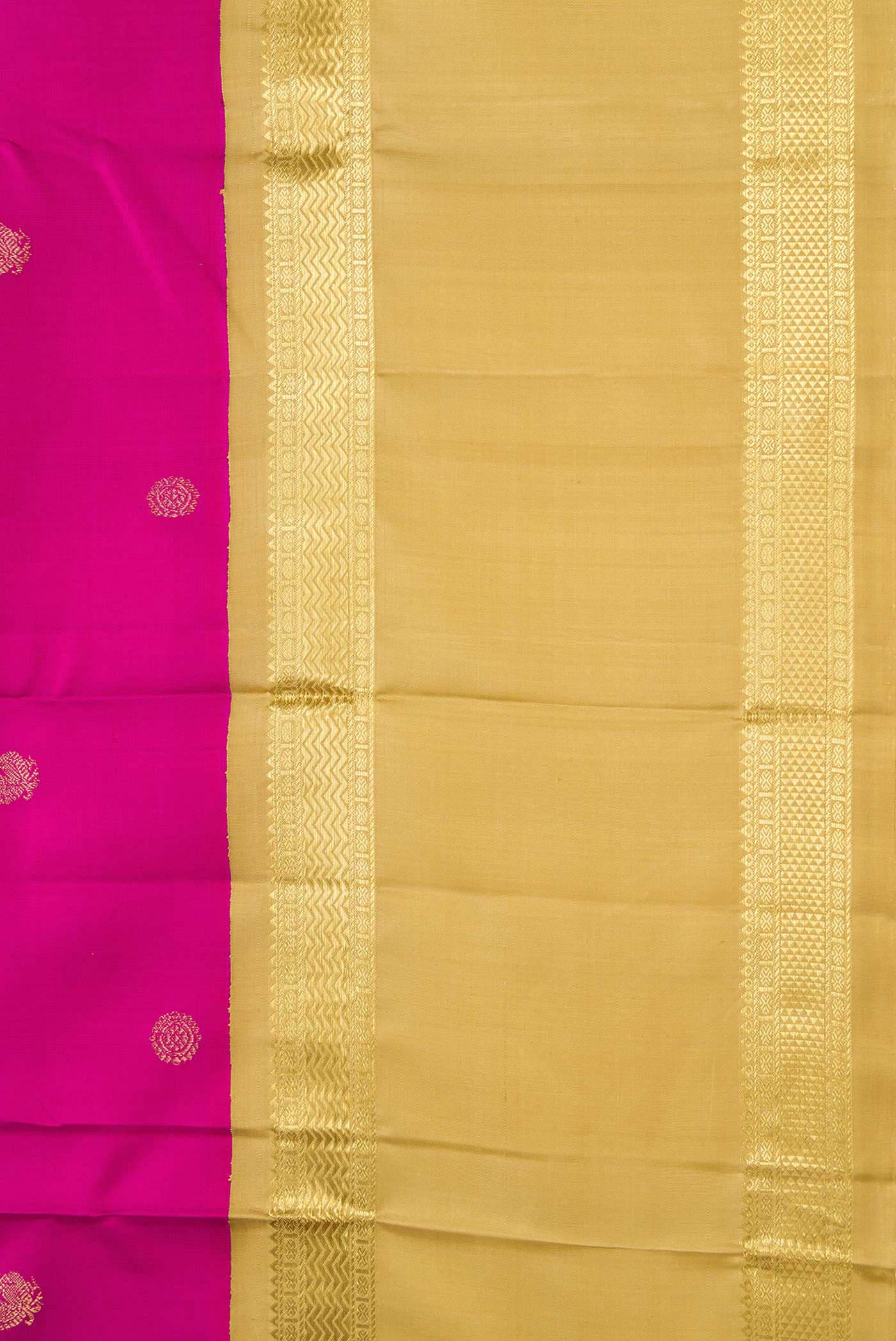 Border image of Pink Dual Tone Kanchipuram Silk Saree with Zari Butta on the body and Zari Border