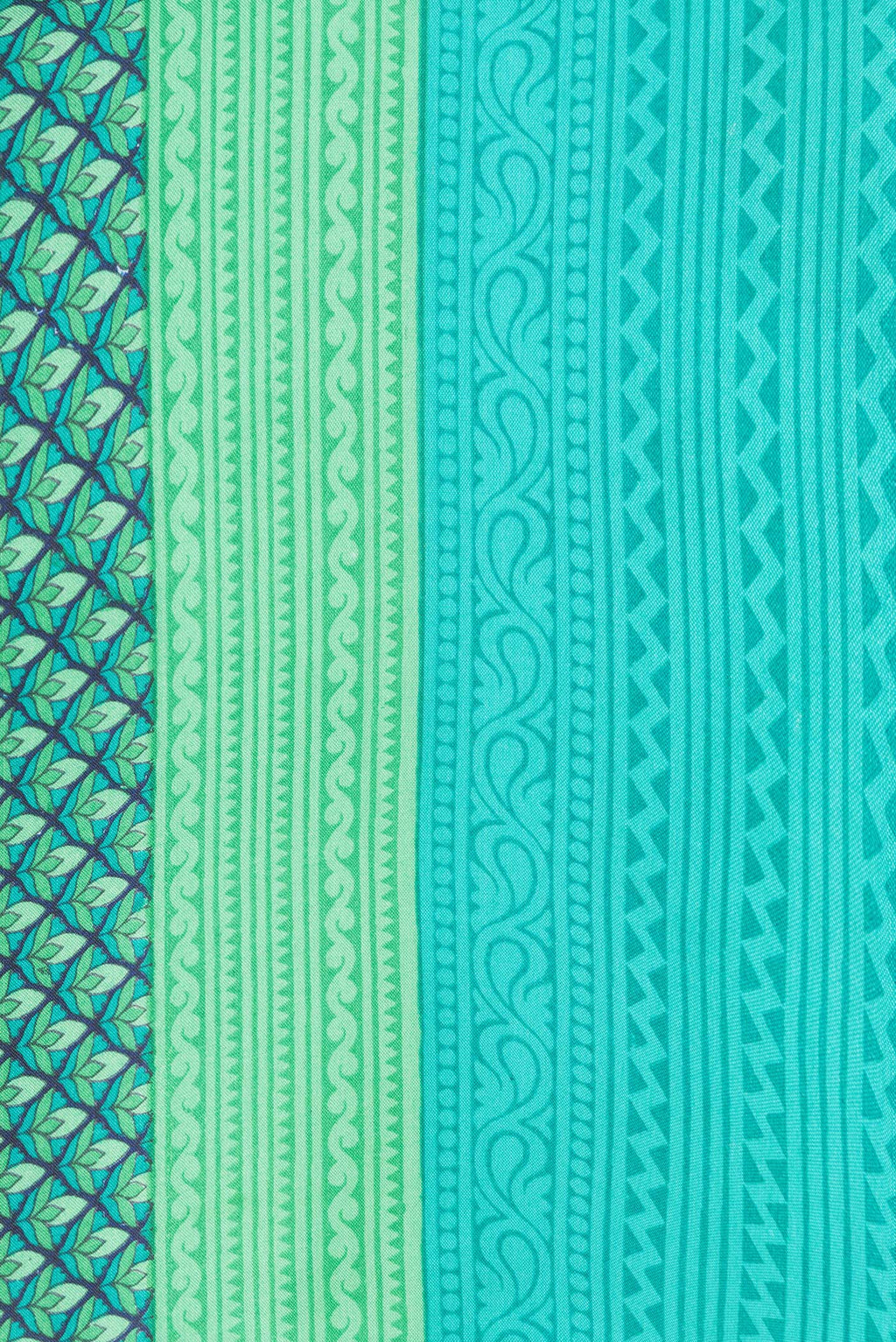 Border image of Peacock Blue Dual Tone Printed Silk Saree with Printed design on the body and Printed Border. 