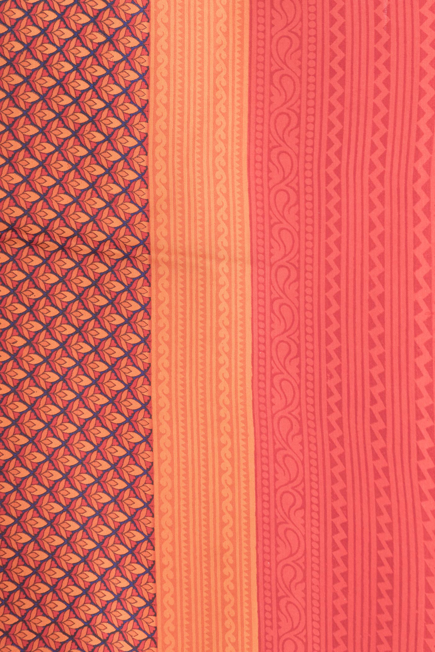 Border image of Orange Dual Tone Printed Silk Saree with Printed design on the body and Printed Border. 