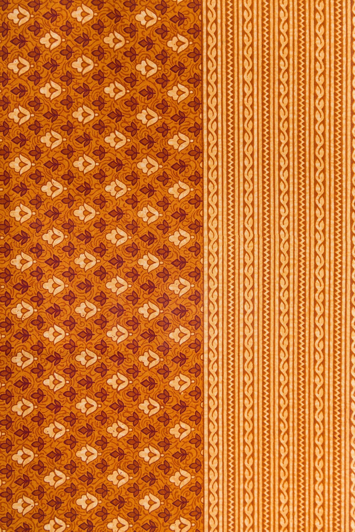Border image of Mustard Dual Tone Printed Silk Saree with Printed design on the body and Printed Border. 
