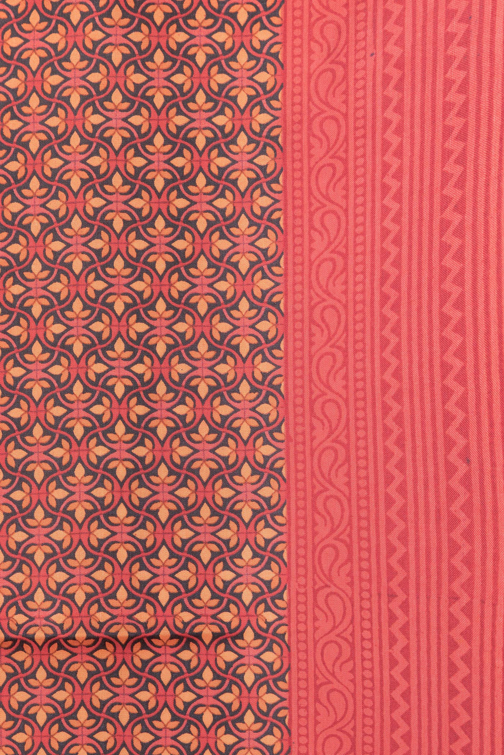 Border image of Red Dual Tone Printed Silk Saree with Printed design on the body and Printed Border. 