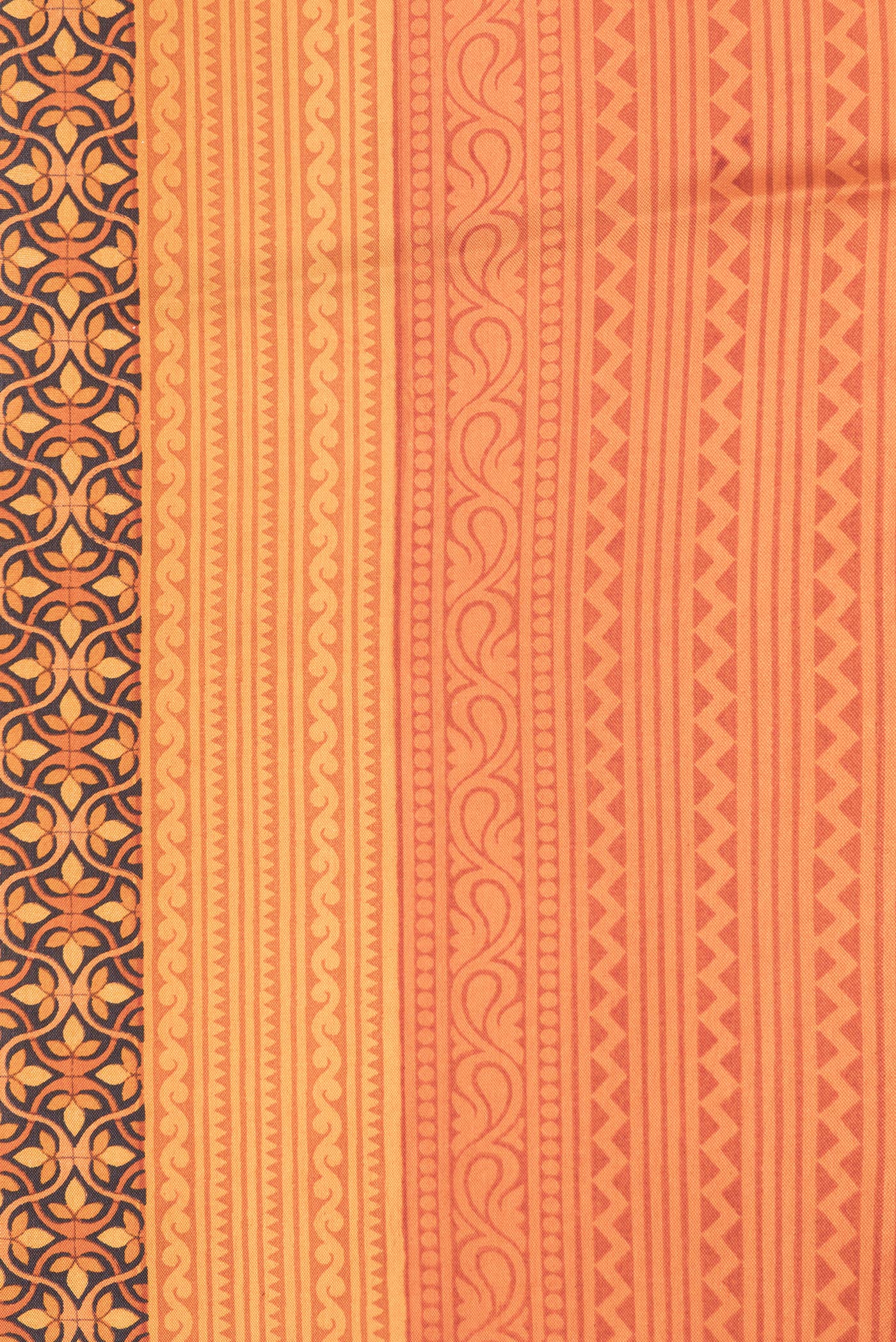 Border image of Orange Dual Tone Printed Silk Saree with Printed design on the body and Printed Border. 