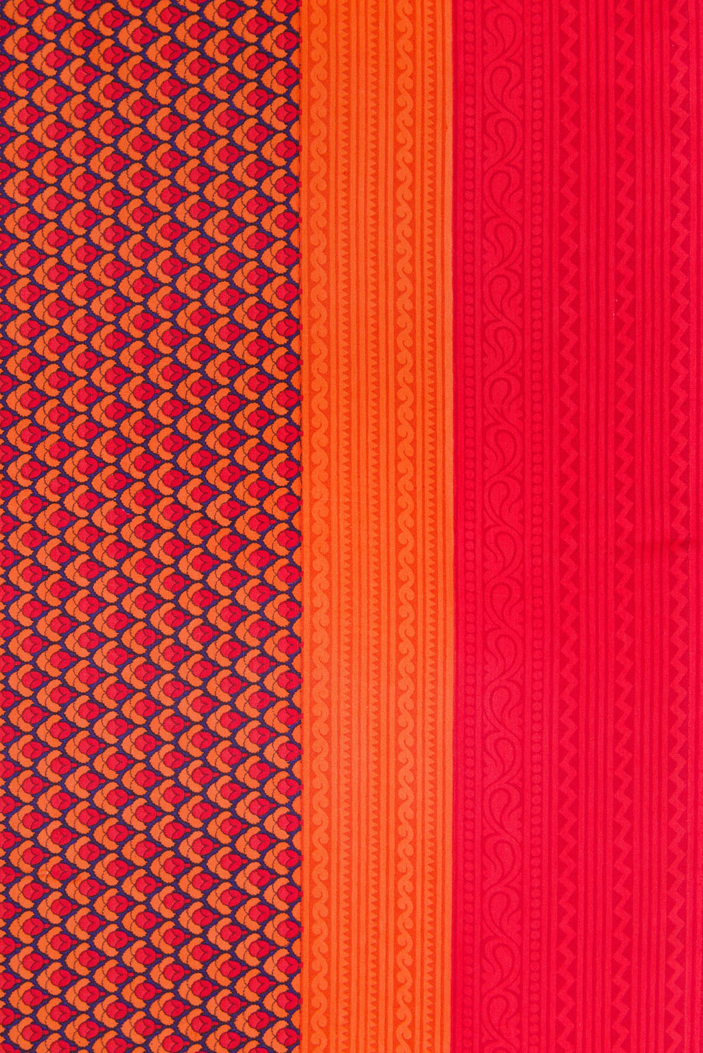 Border image of Red Dual Tone Printed Silk Saree with Printed design on the body and Printed Border. 
