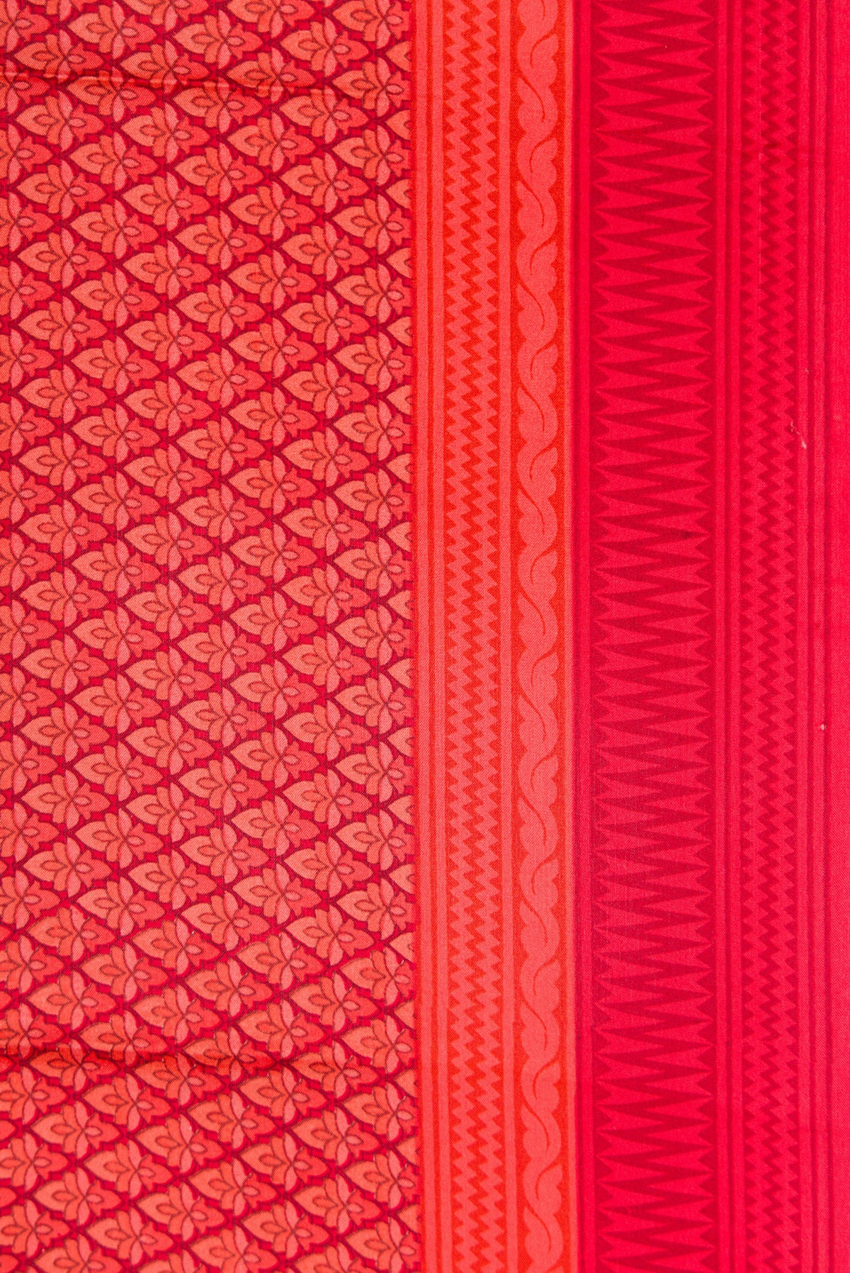 Border image of Red Dual Tone Printed Silk Saree with Printed design on the body and Printed Border. 