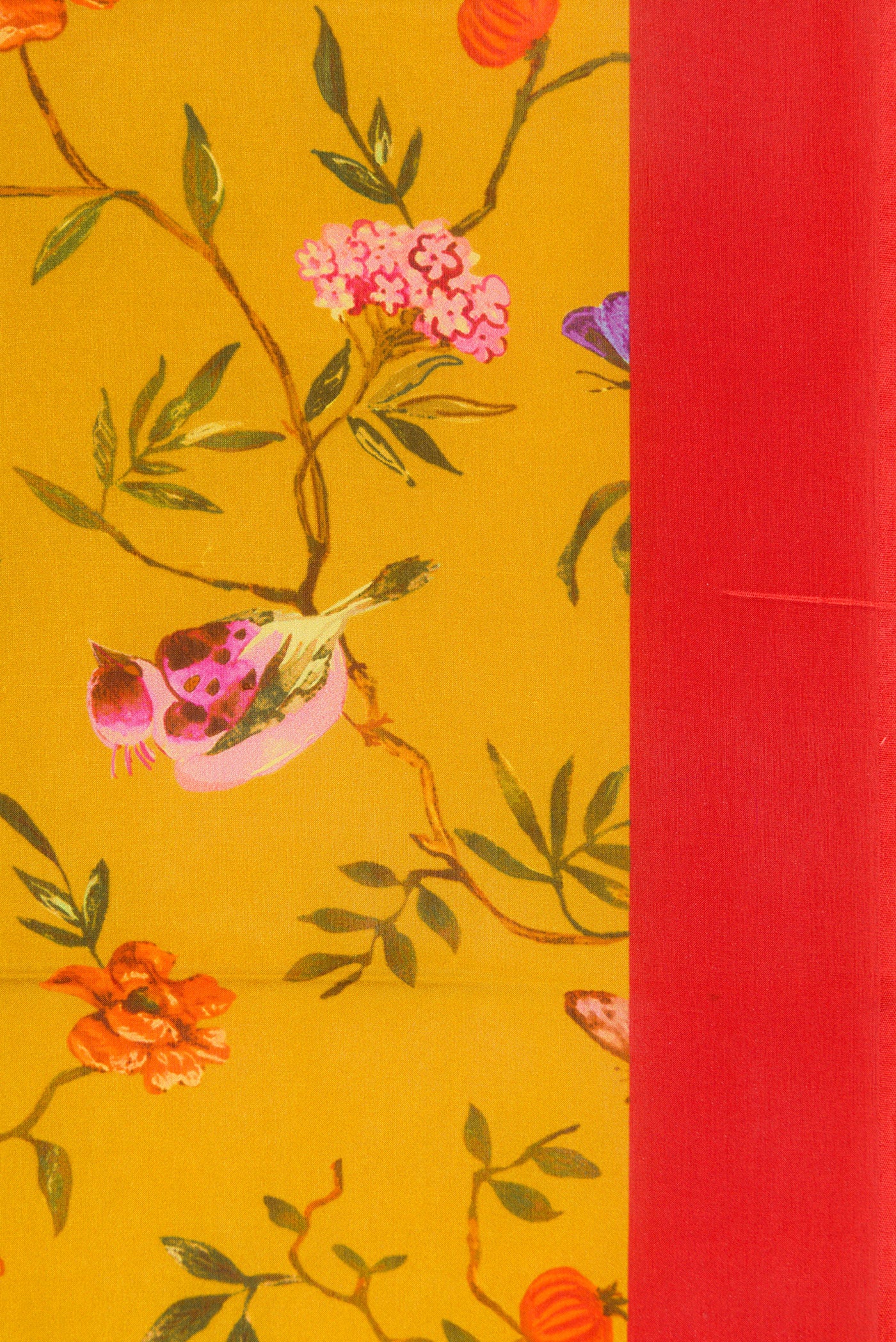 Border image of Mustard Dual Tone Printed Silk Saree with Printed design on the body and Plain Border. 