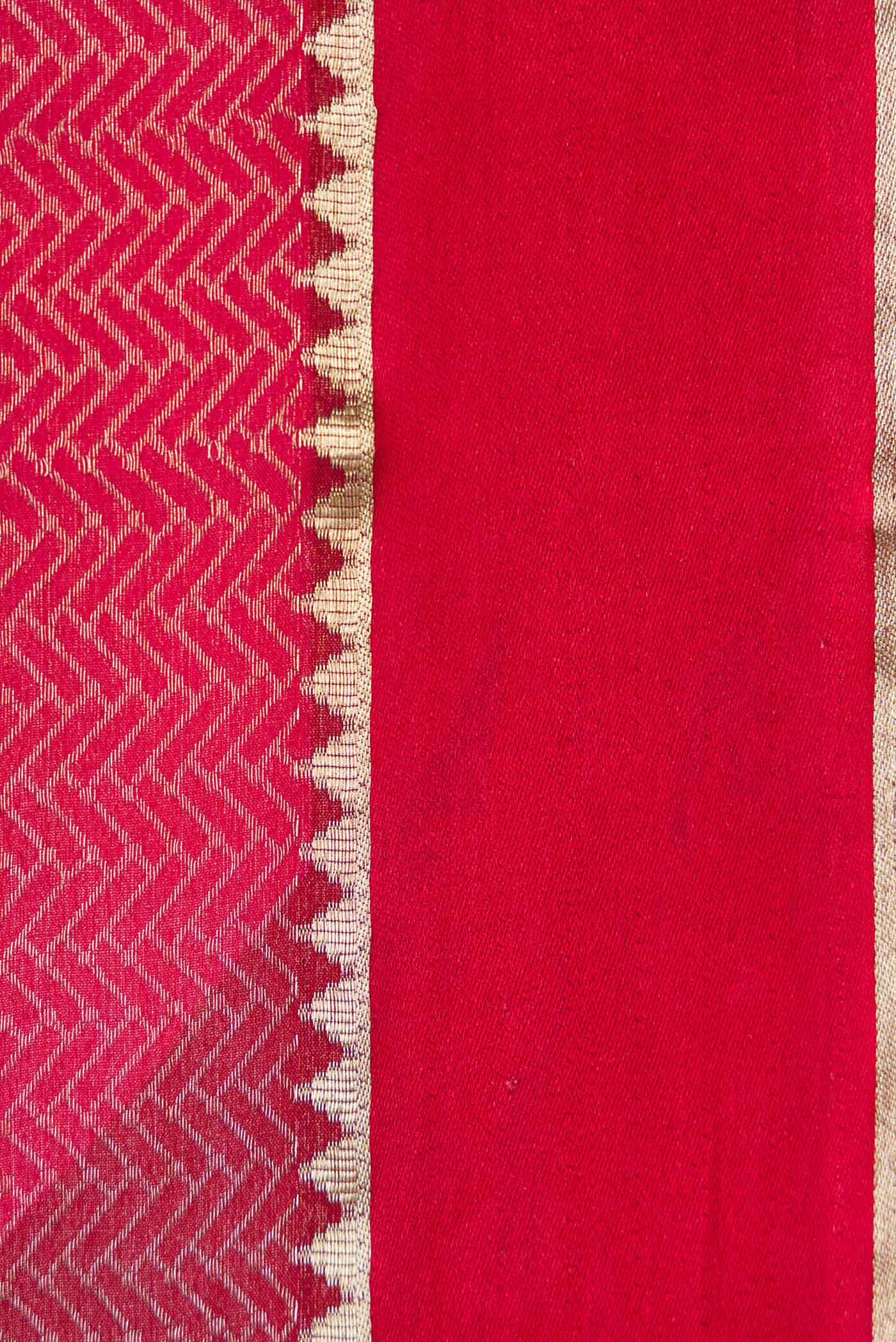 Border image of Maroon Dual Tone Mysore Georgette Saree with Zari Brocade on the body and Zari Border