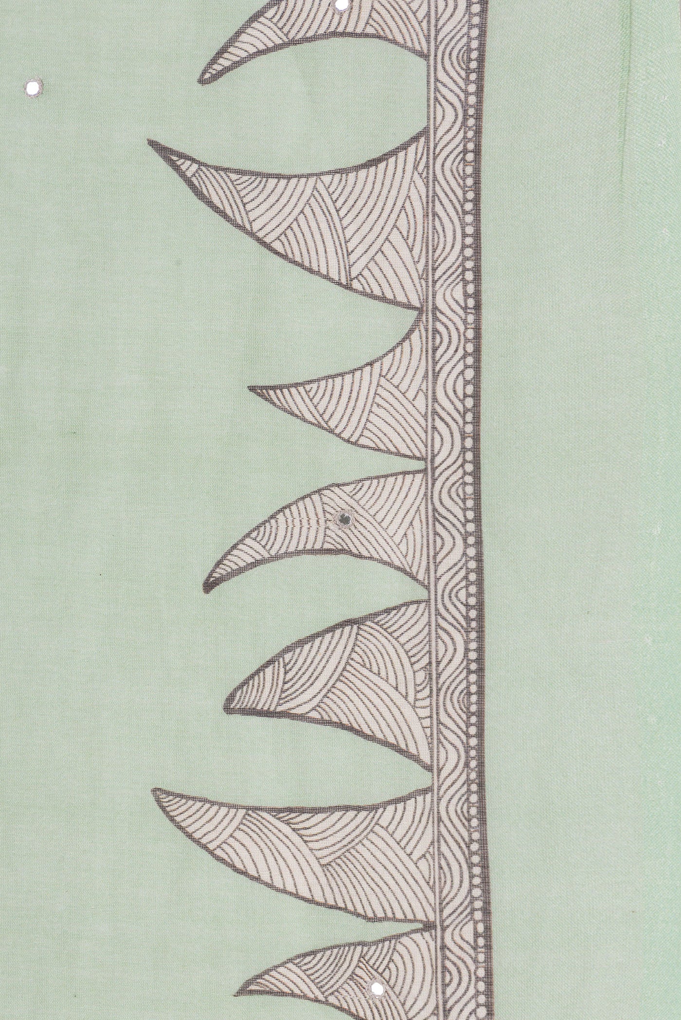 Border image of Pista Green Dual Tone Chanderi Silk Saree with Printed design on the body and Printed Border. 
