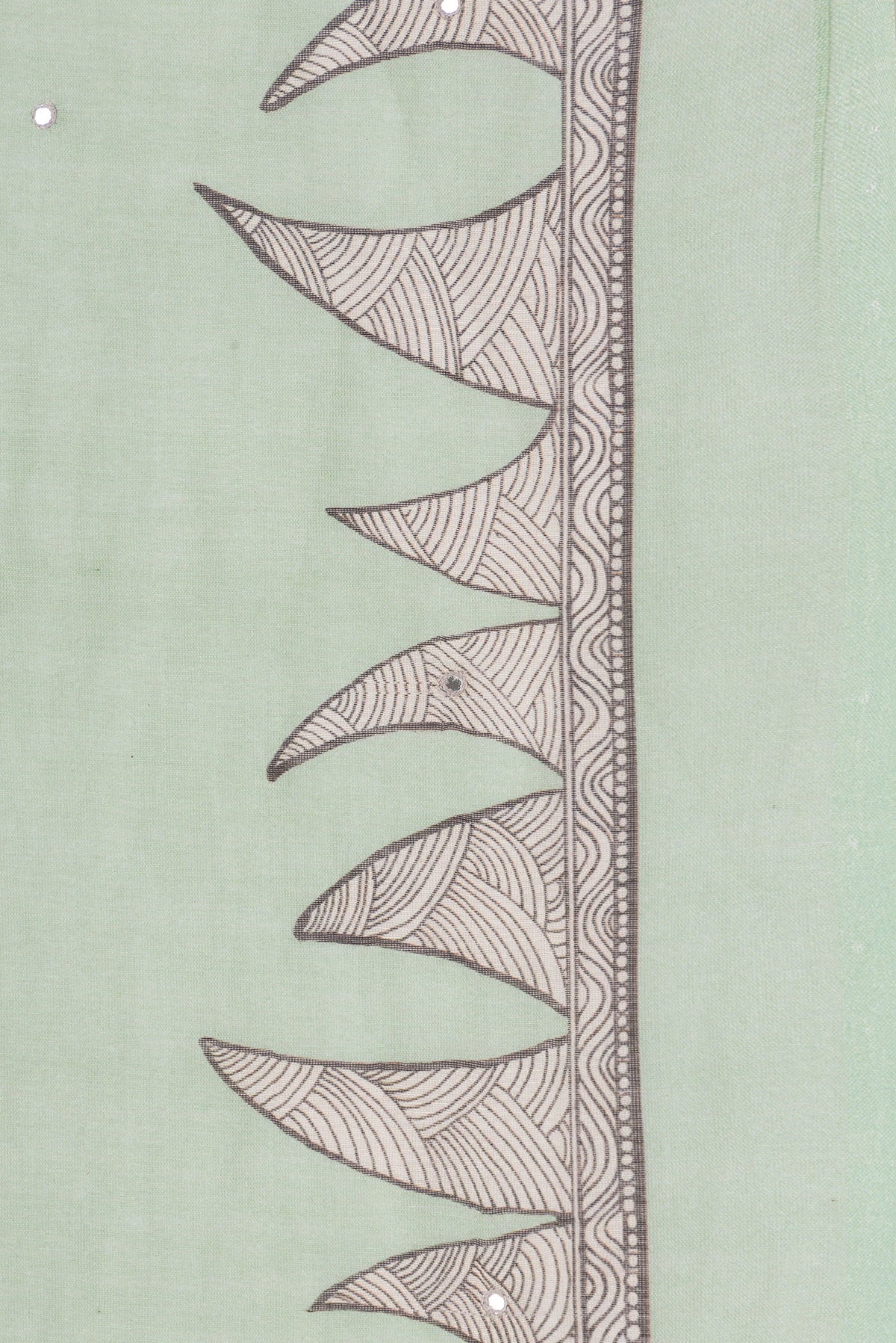 Border image of Pista Green Dual Tone Chanderi Silk Saree with Printed design on the body and Printed Border. 