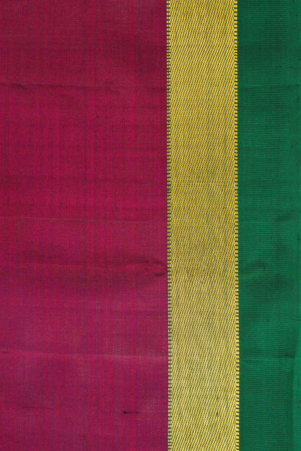 Border image of Maroon Dual Tone Kanjivaram Silk Saree with Plain Body and Zari Border. 