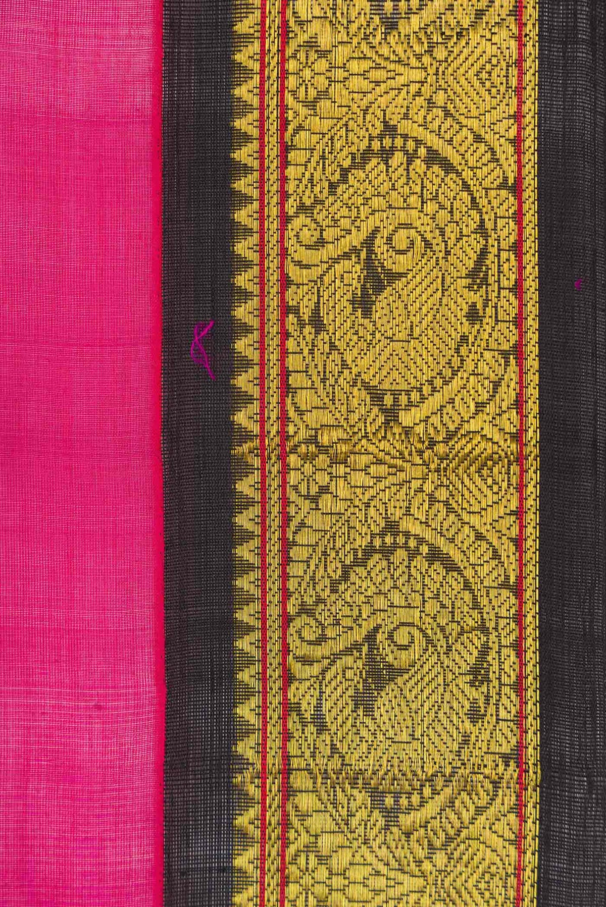 Border image of Dark Pink Dual Tone Silk Cotton Saree with Zari Butta on the body and Zari Border
