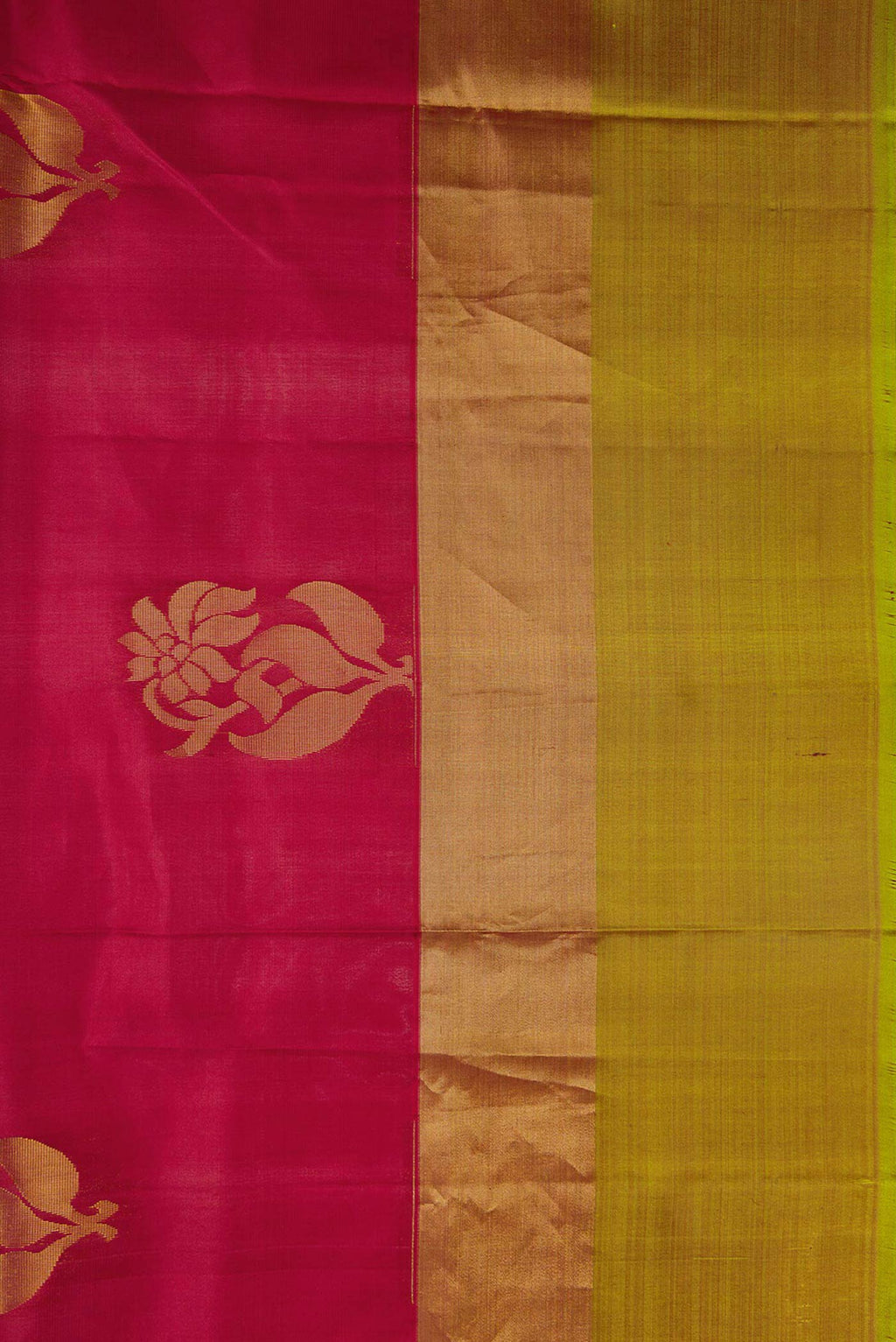 Border image of Maroon Dual Tone Soft Silk Saree with Zari Butta on the body and Zari Border. 