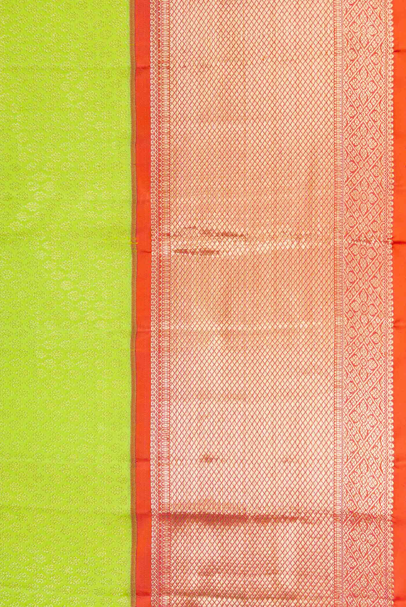 Border image of Green Dual Tone Kanchipuram Silk Saree with Zari Brocade on the body and Zari Border. 