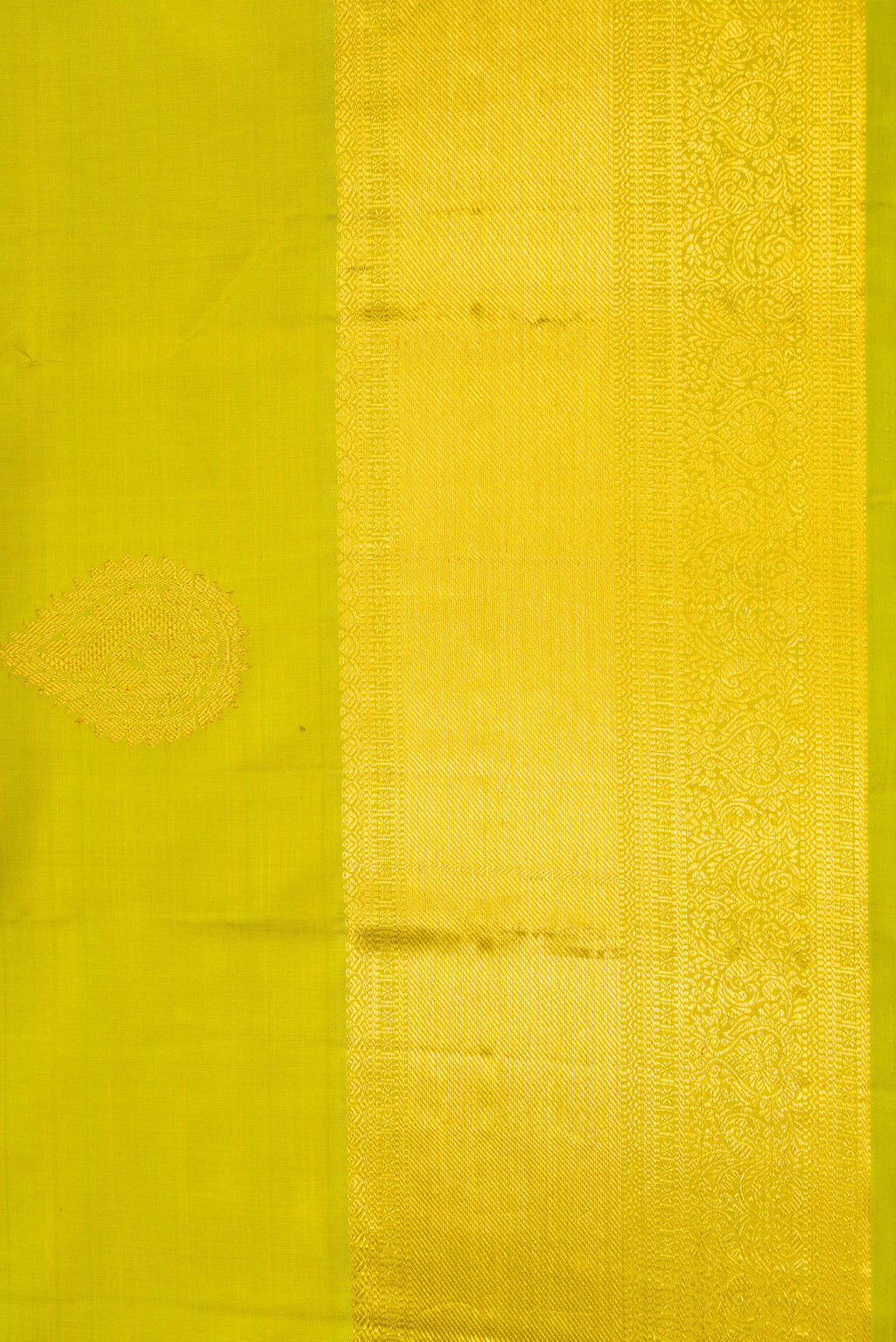 Border image of Green Dual Tone Kanjivaram Silk Saree with Zari Butta on the body and Zari Border. 